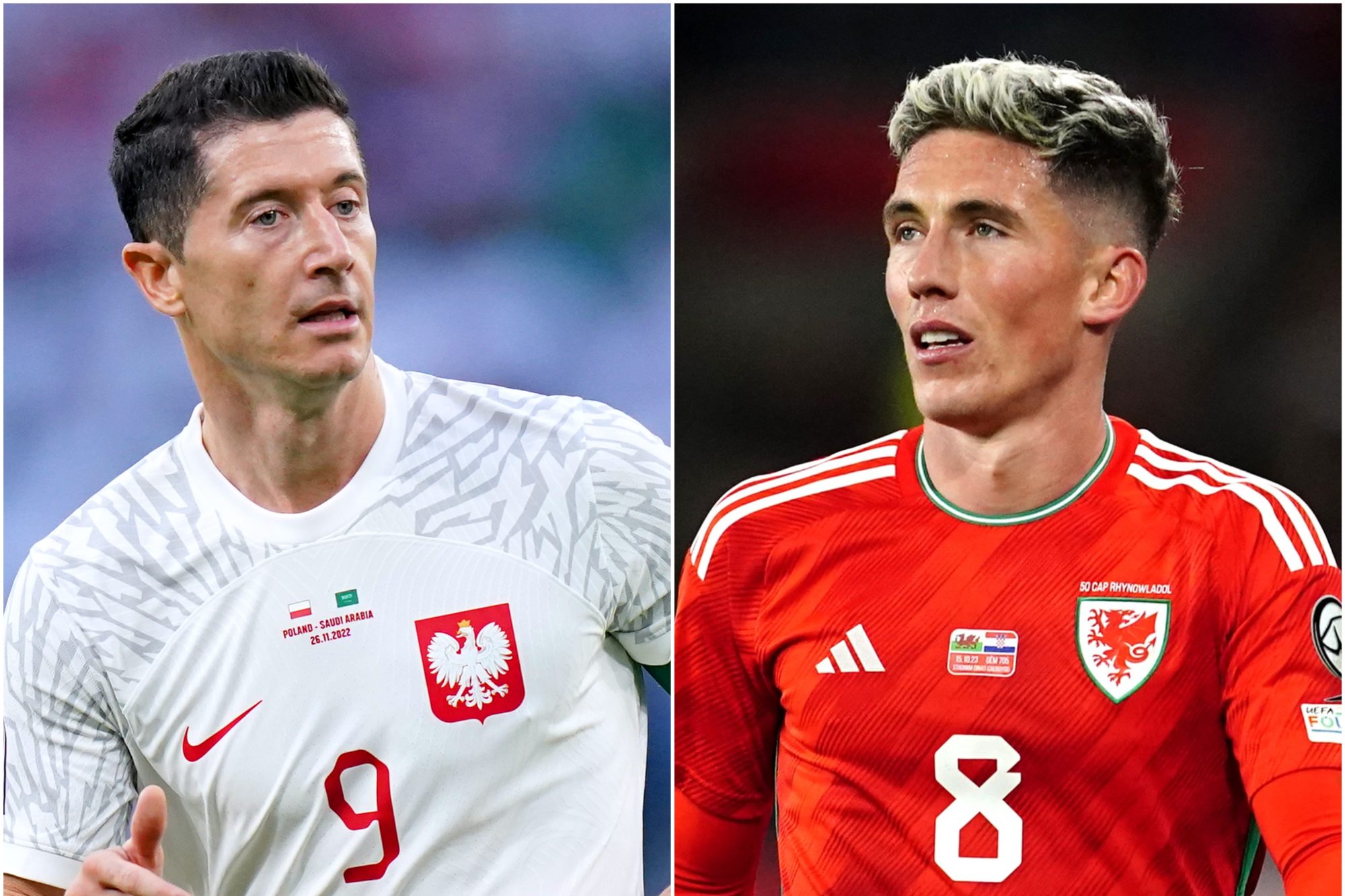 Harry Wilson (right) is wary of the threat posed by Robert Lewandowski (left) (PA Images)