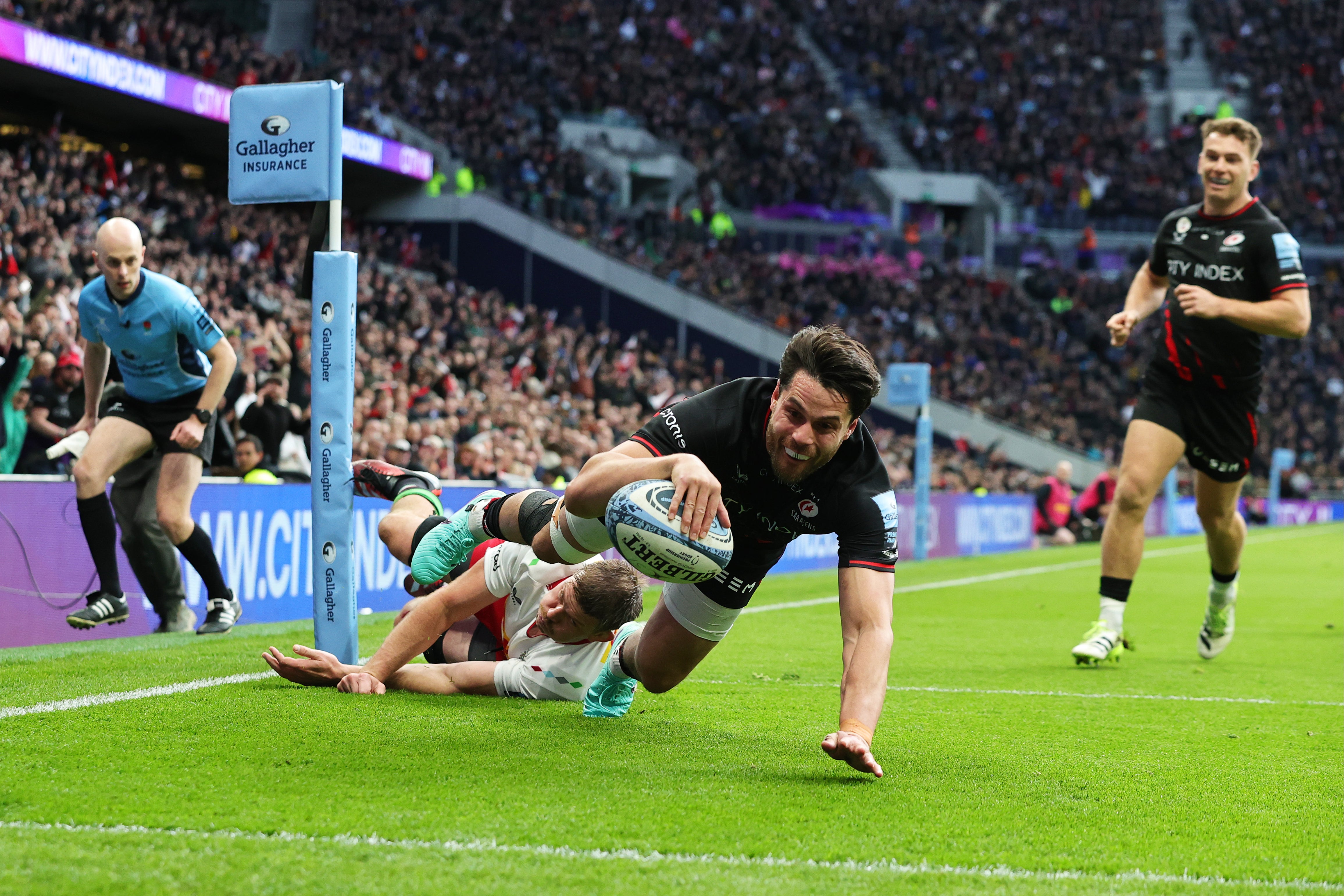 Sean Maitland scored twice for Saracens