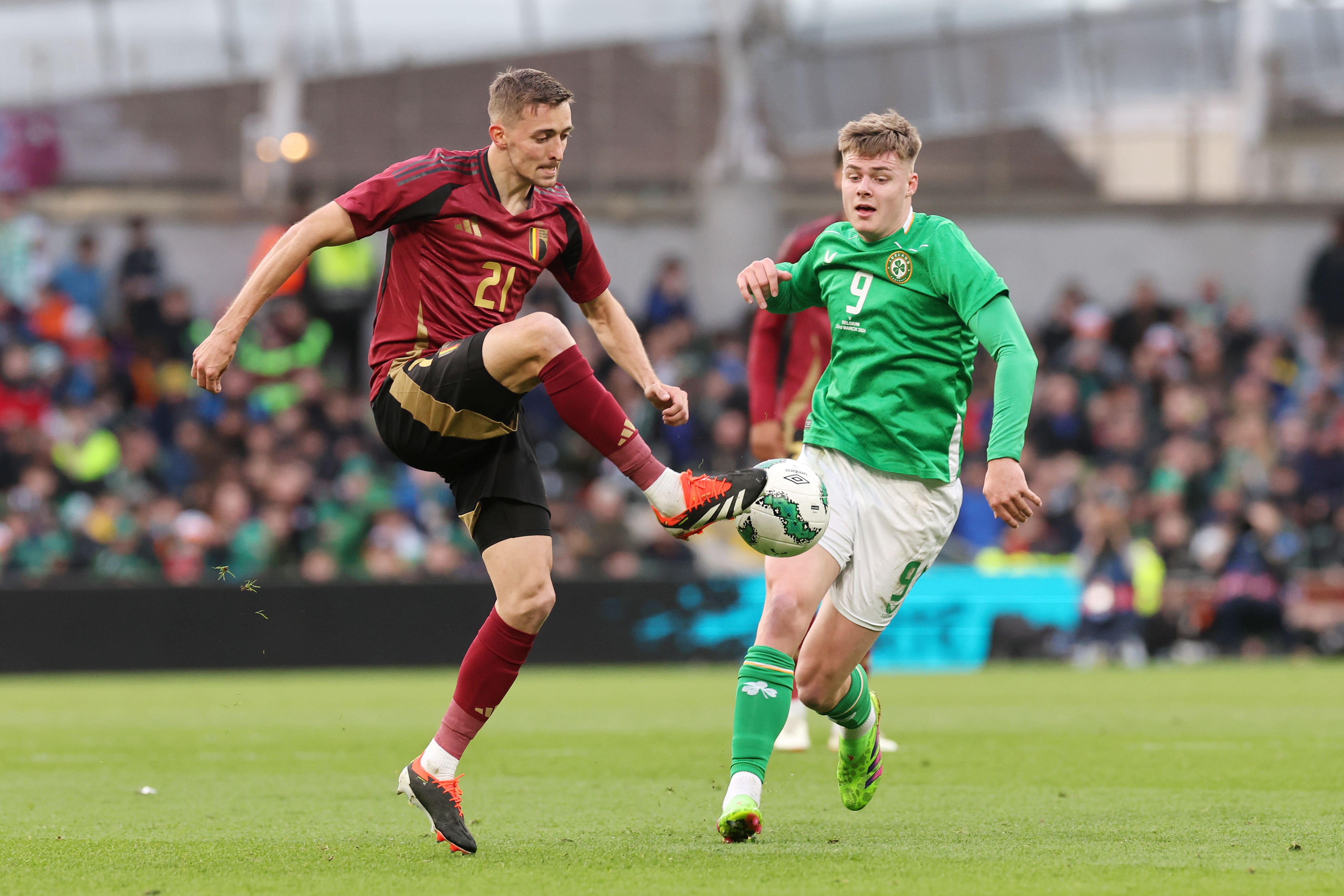 Evan Ferguson (right) missed a penalty for the Republic of Ireland (Lorraine O’Sullivan/PA)