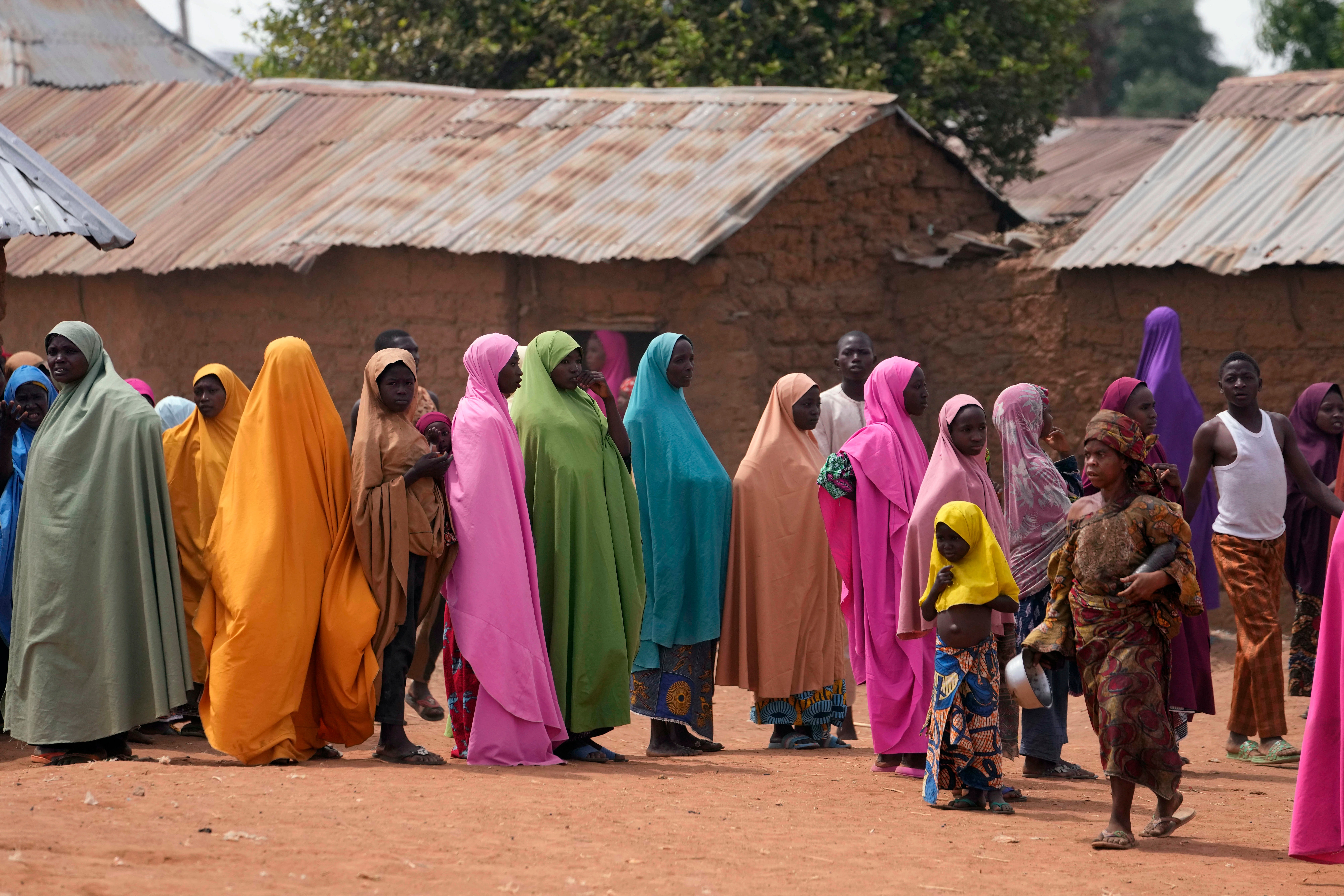 Parents wait for news about the kidnapped LEA Primary and Secondary School Kuriga students in Kuriga, Kaduna, Nigeria, on March 9, 2024