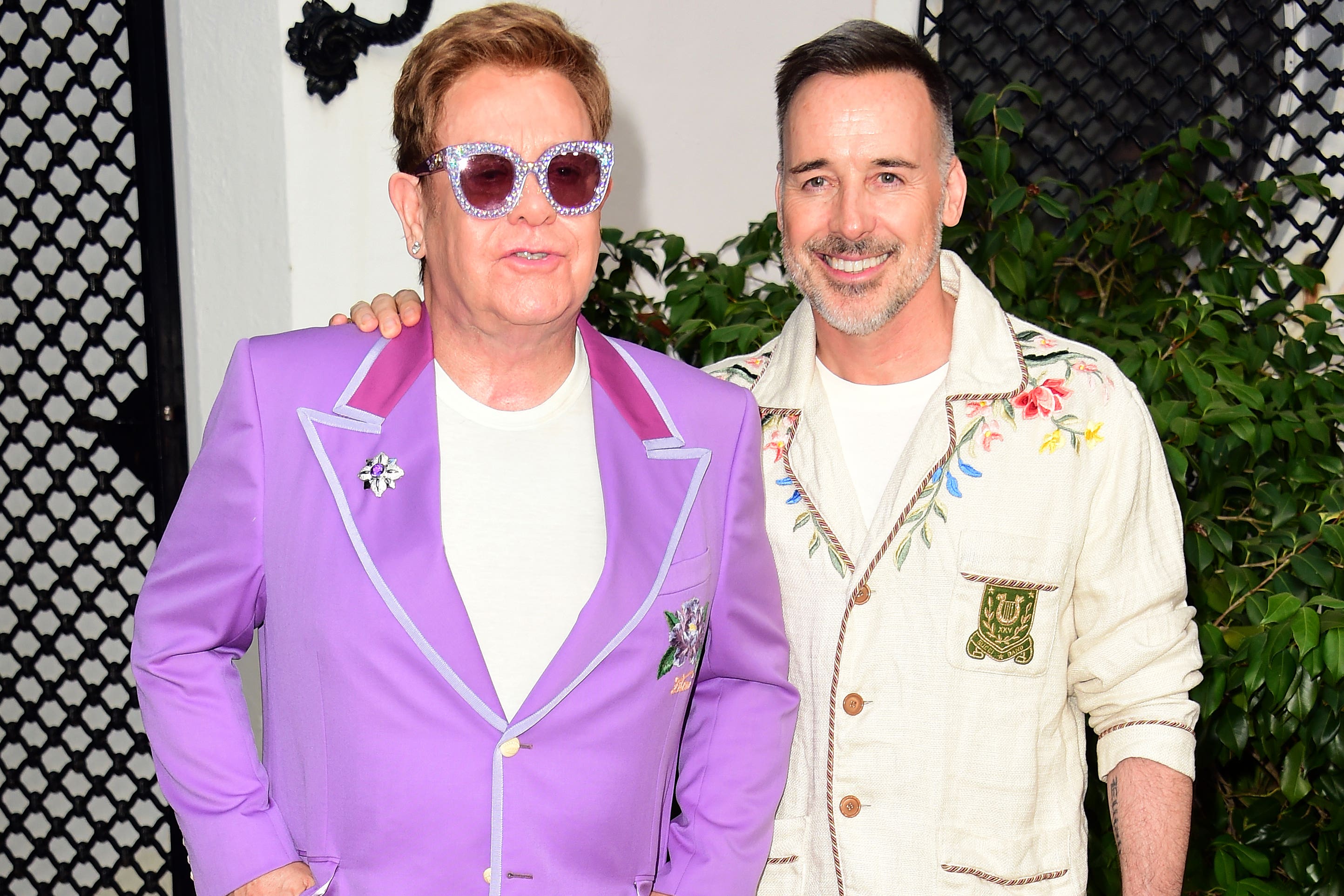 Sir Elton John with his husband David Furnish