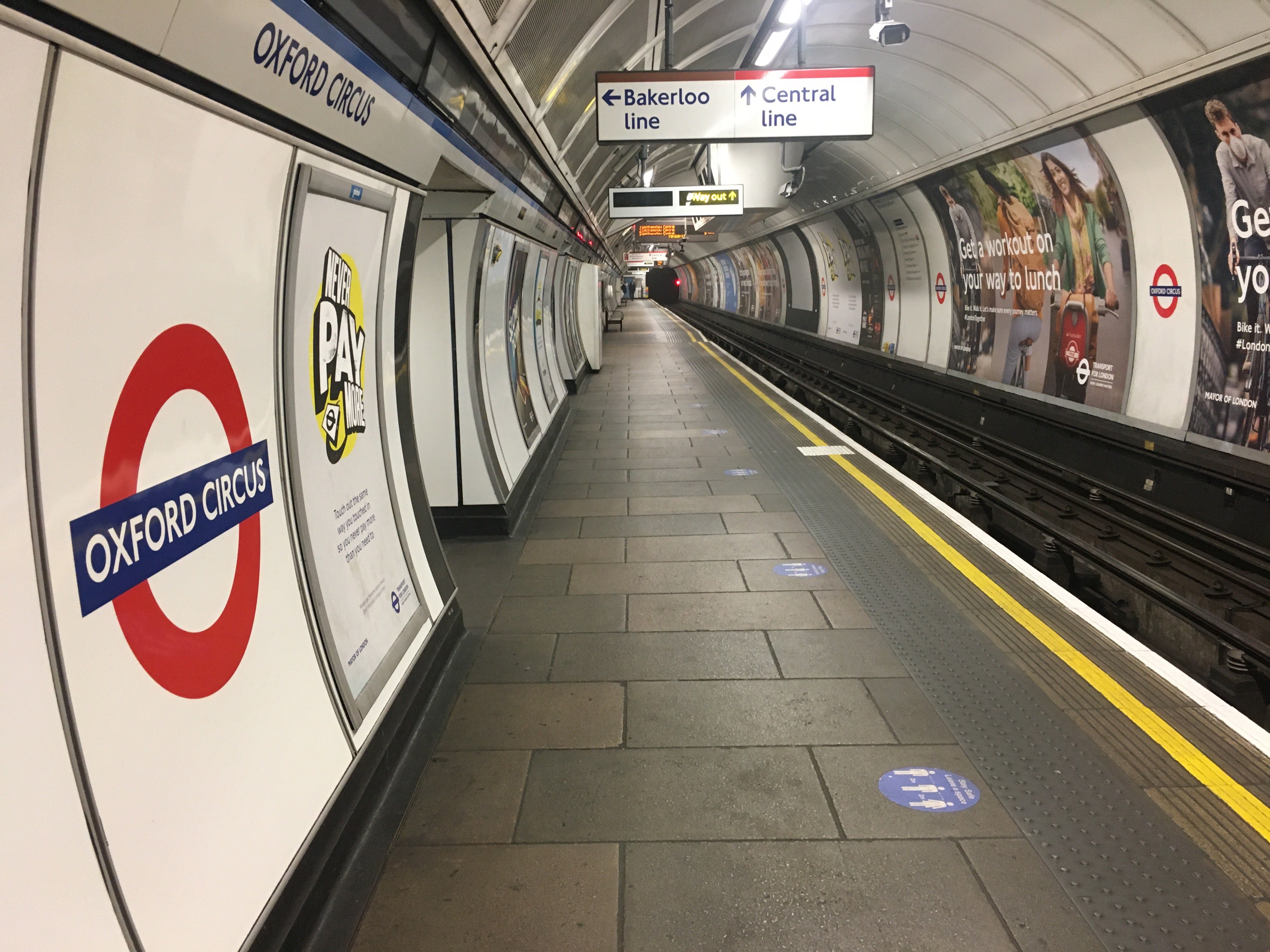 Oxford Circus tube underground station in central London