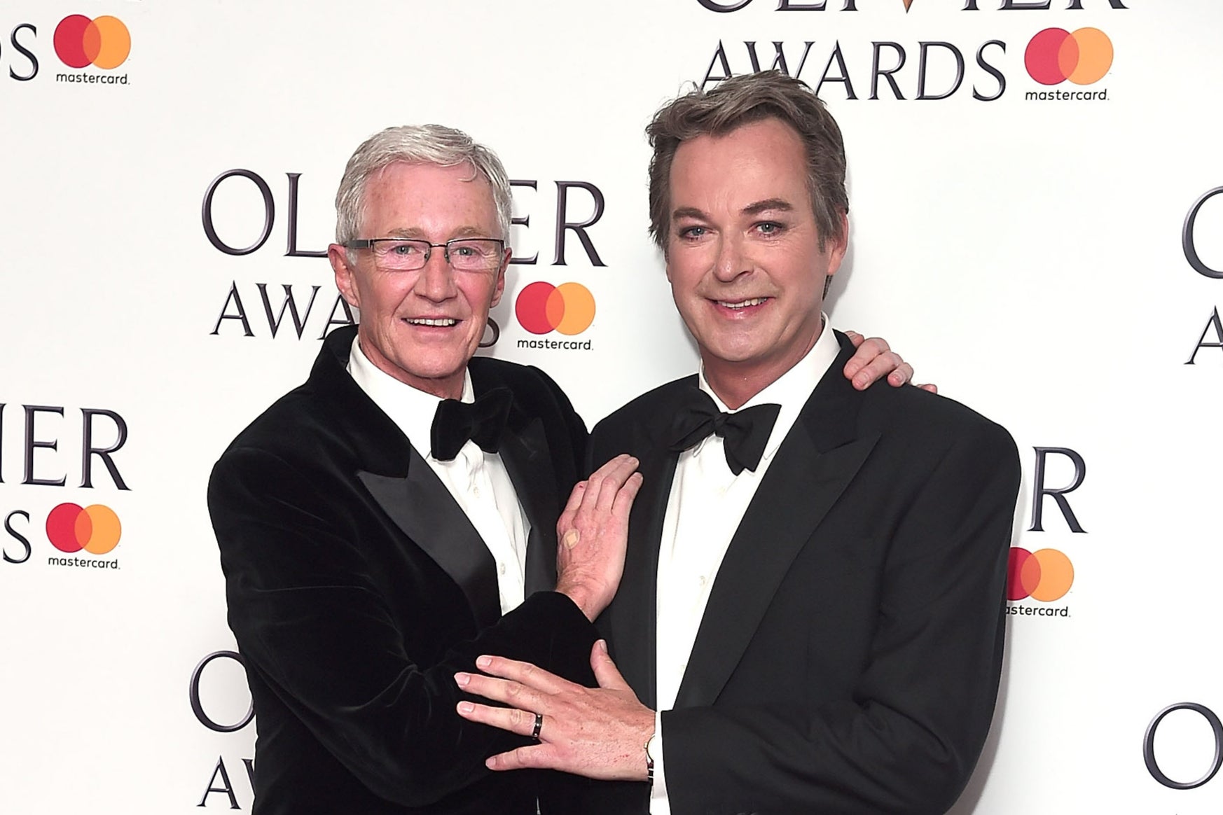 Paul O’Grady and Julian Clary at the Olivier Awards in 2017