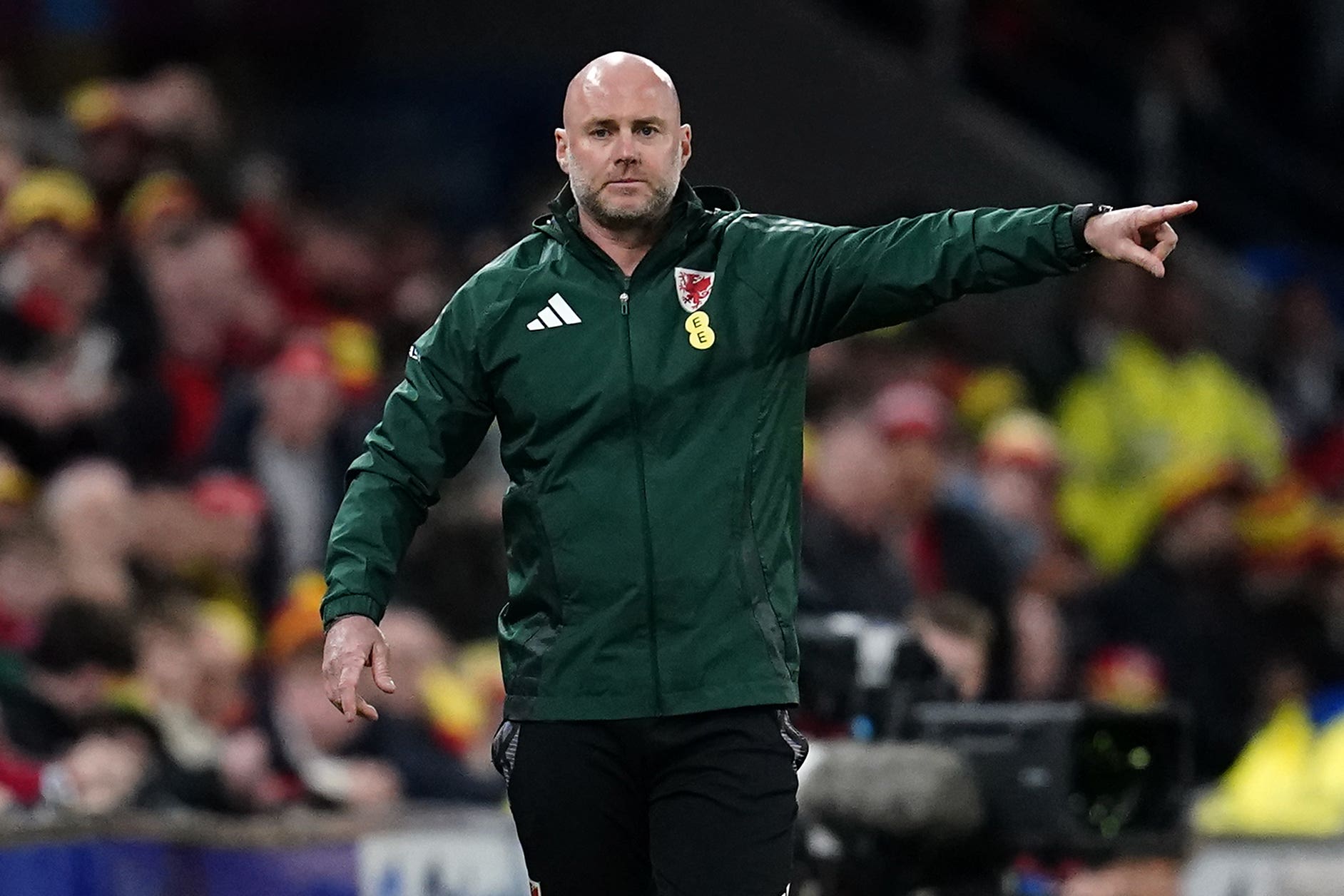 Rob Page during the Euro 2024 qualifying play-off final against Poland (Nick Potts/PA)