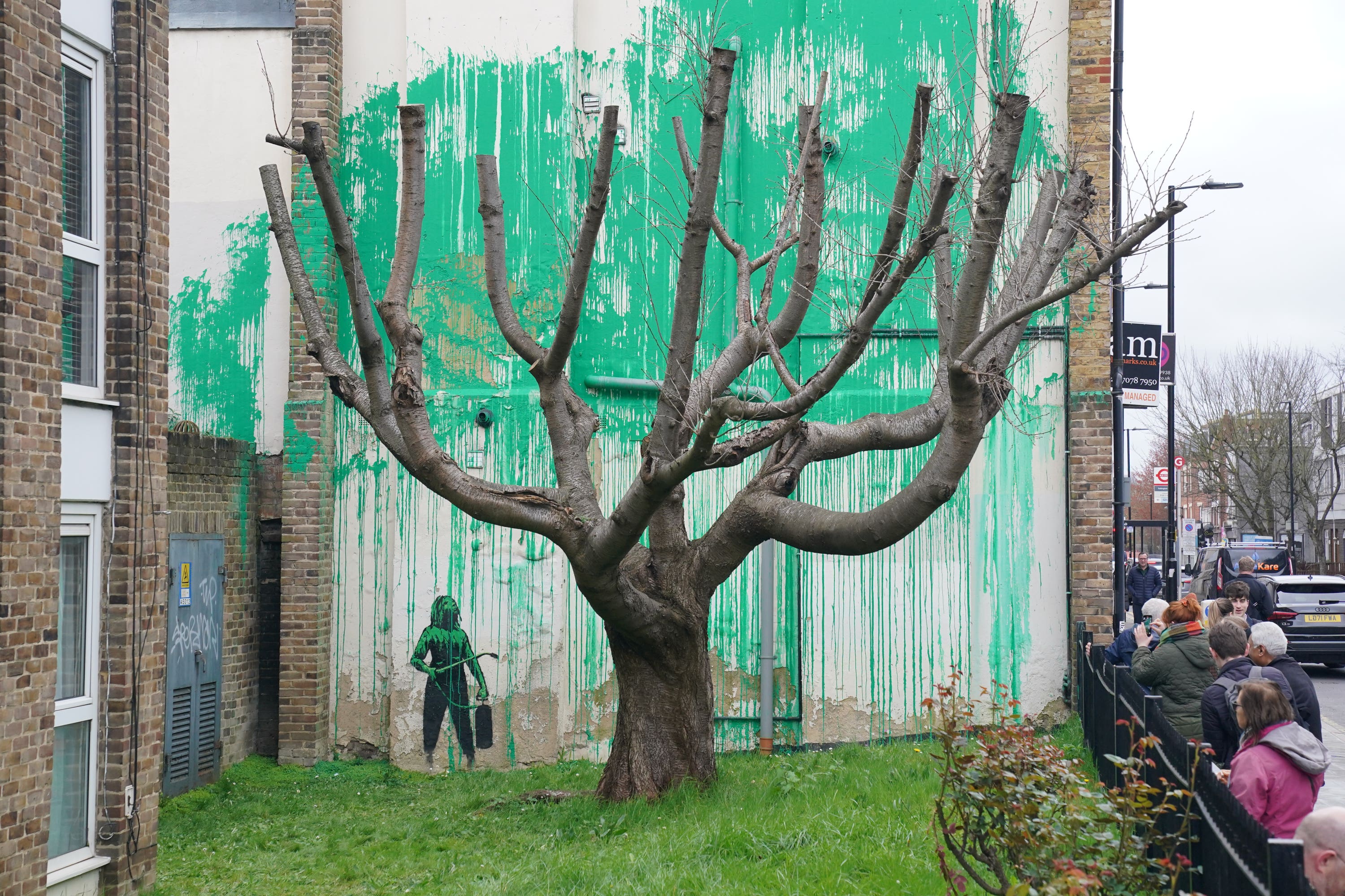 The Banksy mural appeared overnight (Jonathan Brady/PA)