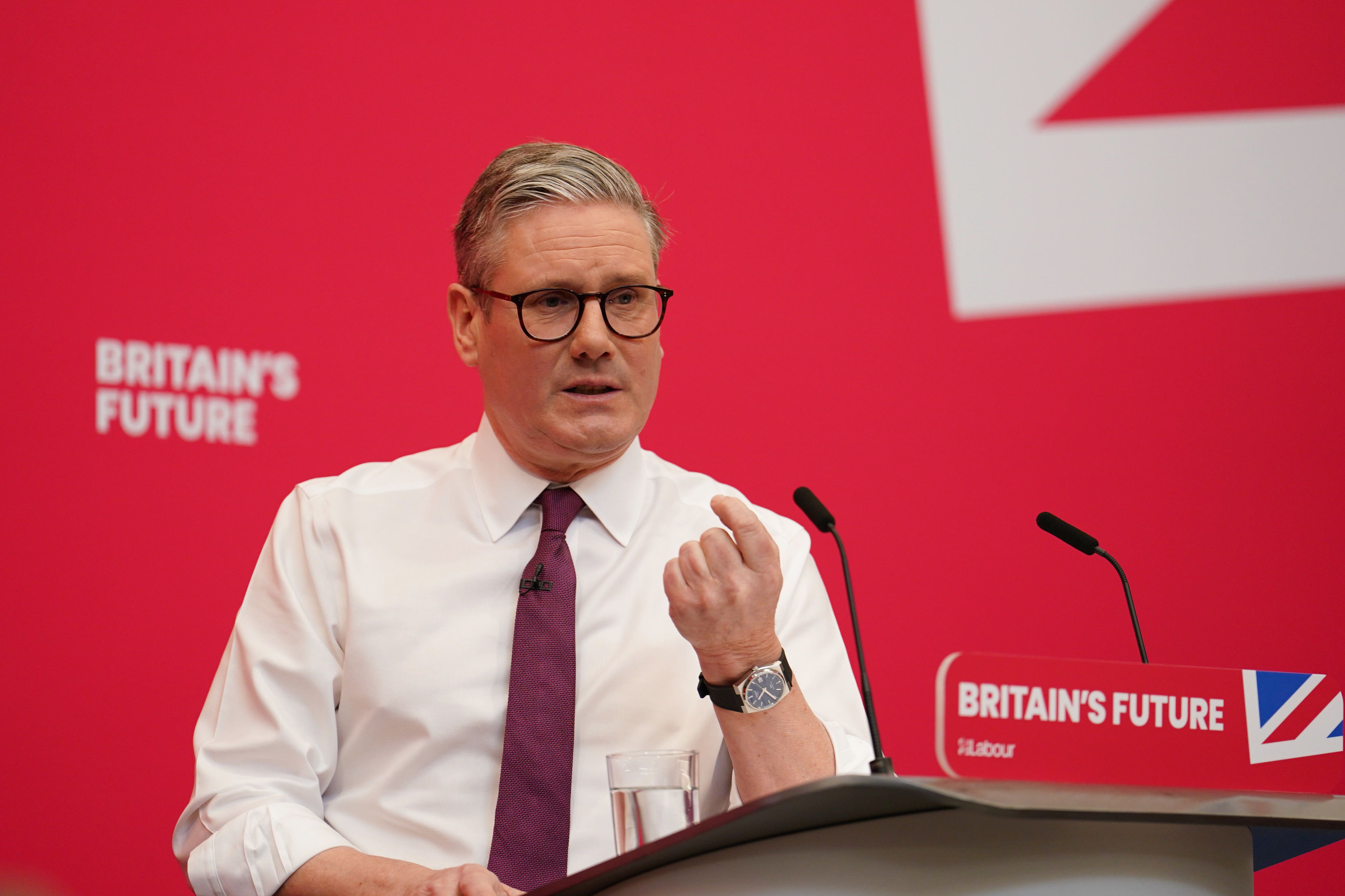 Sir Keir Starmer during the Labour Party local elections campaign launch at the Black Country & Marches Institute of Technology in Dudley (Jordan Pettitt/PA)