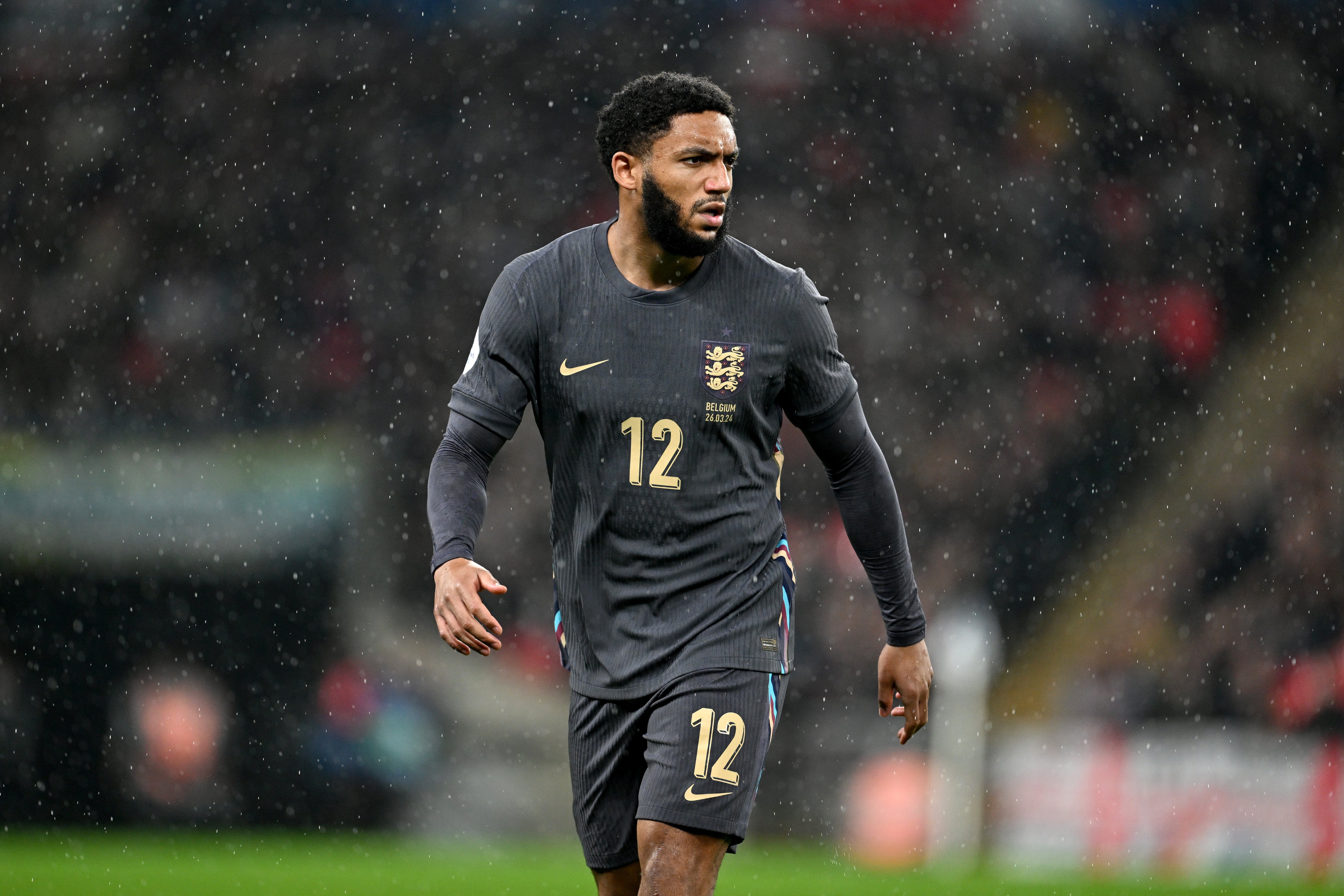 Gomez in action for England on his first national team call-up since 2020