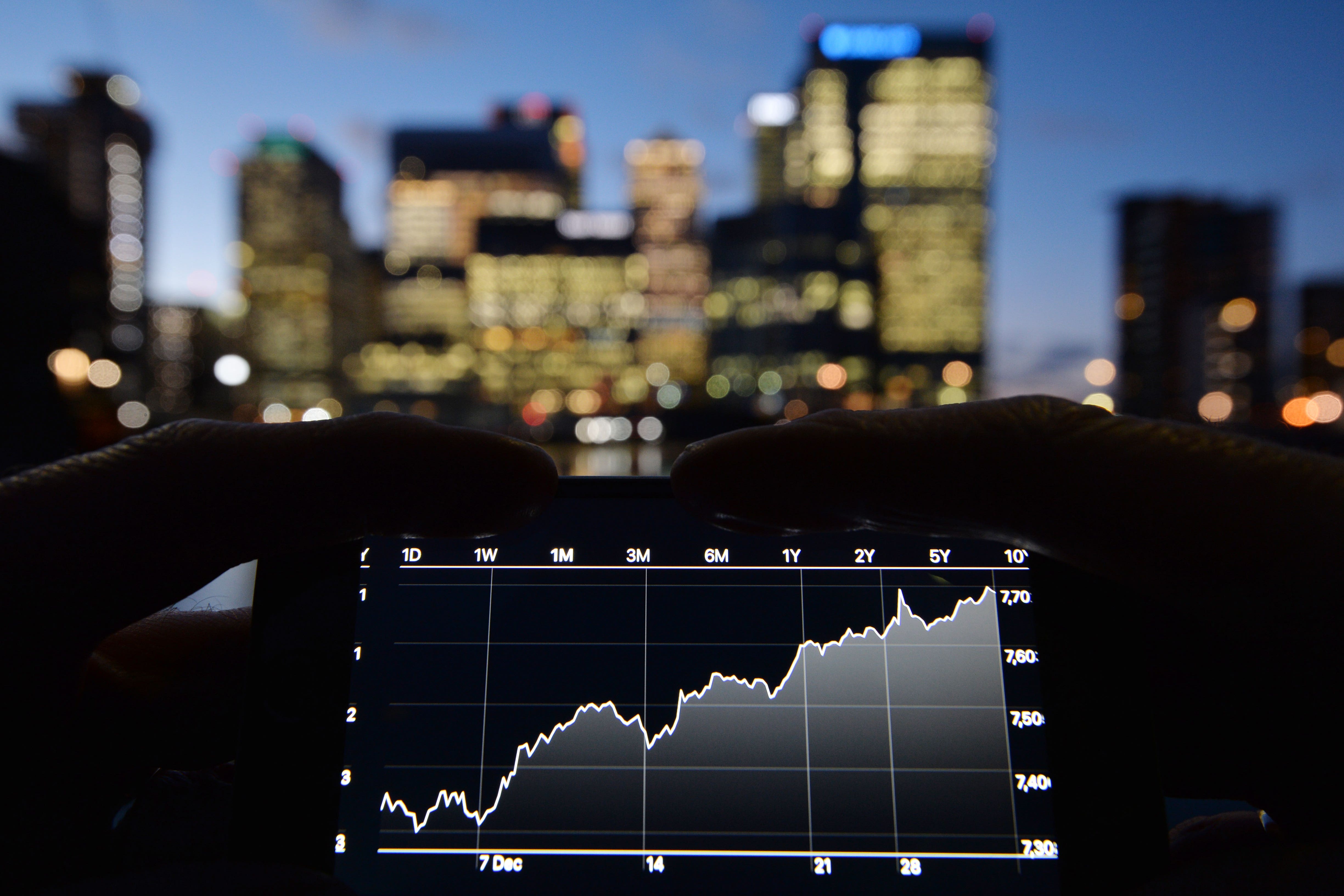 The FTSE 100 closed 20.64 points higher at 7,952.62 (John Stillwell/PA)