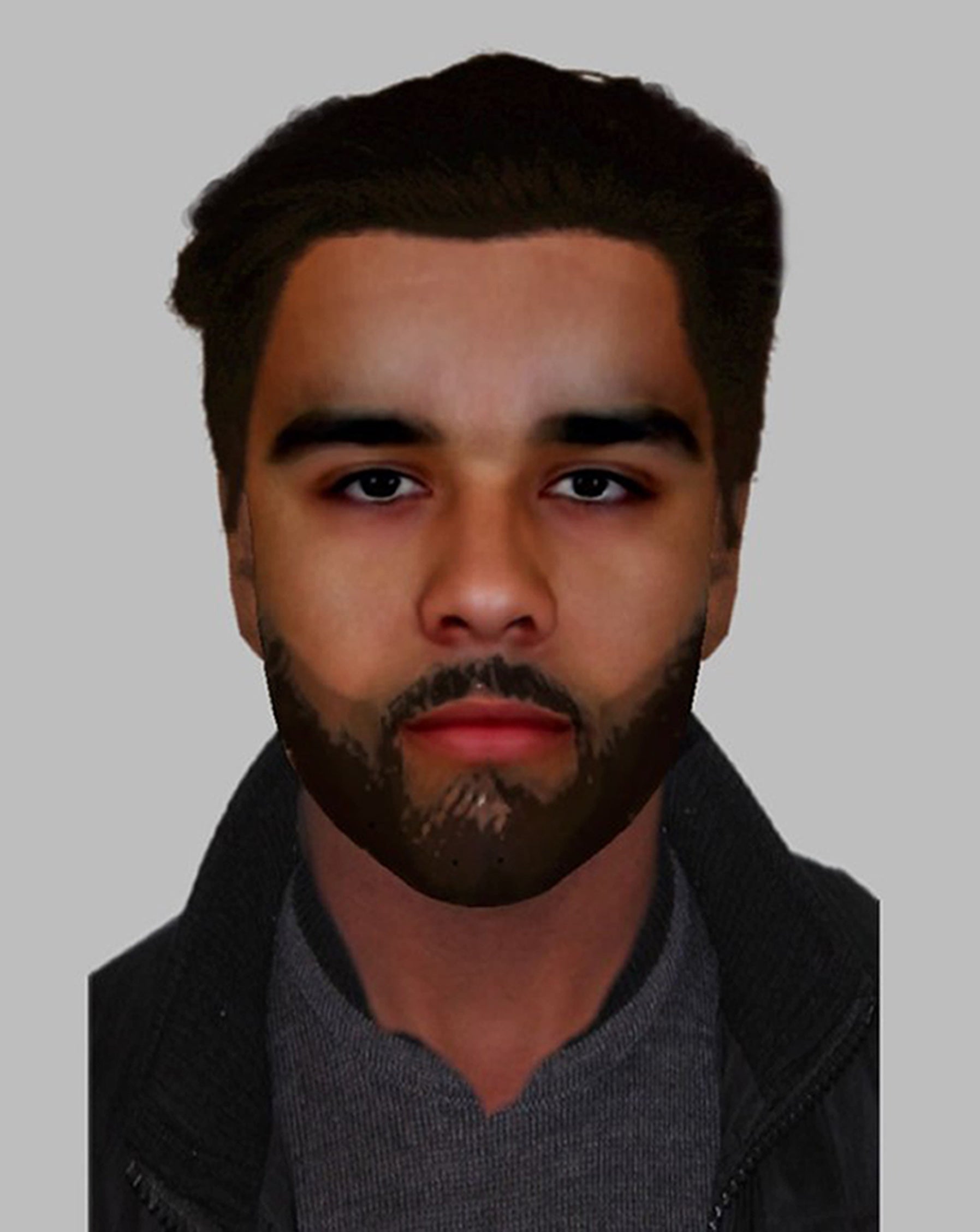 E-Fit issued by Metropolitan Police of the suspect responsible for a rape of a woman just before 3am on May 5 2018 near The Strand, London