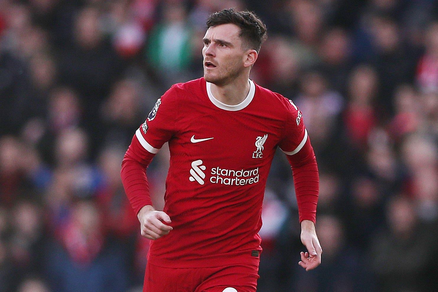 Andy Robertson sustained an ankle injury during the international break (Tim Markland/PA)