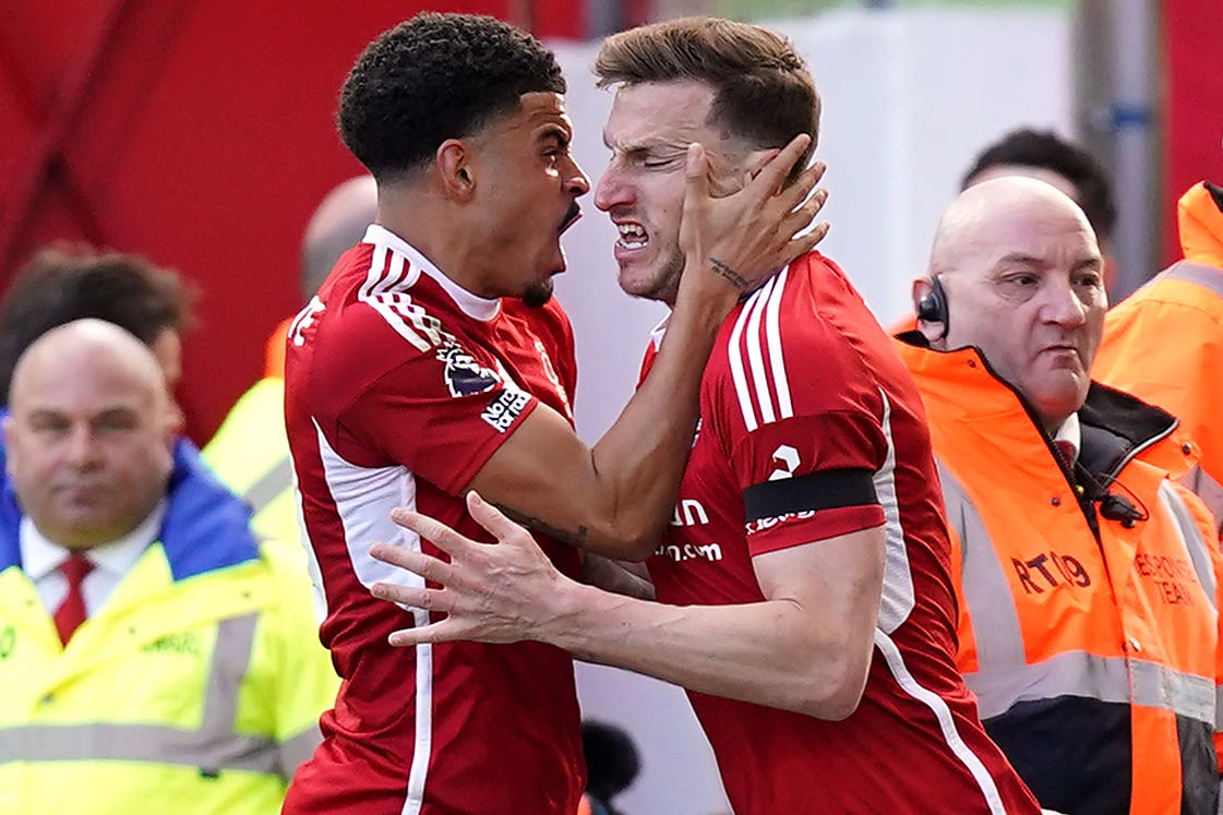 Nottingham Forest’s Chris Wood celebrates scoring against Crystal Palace (Mike Egerton/PA)