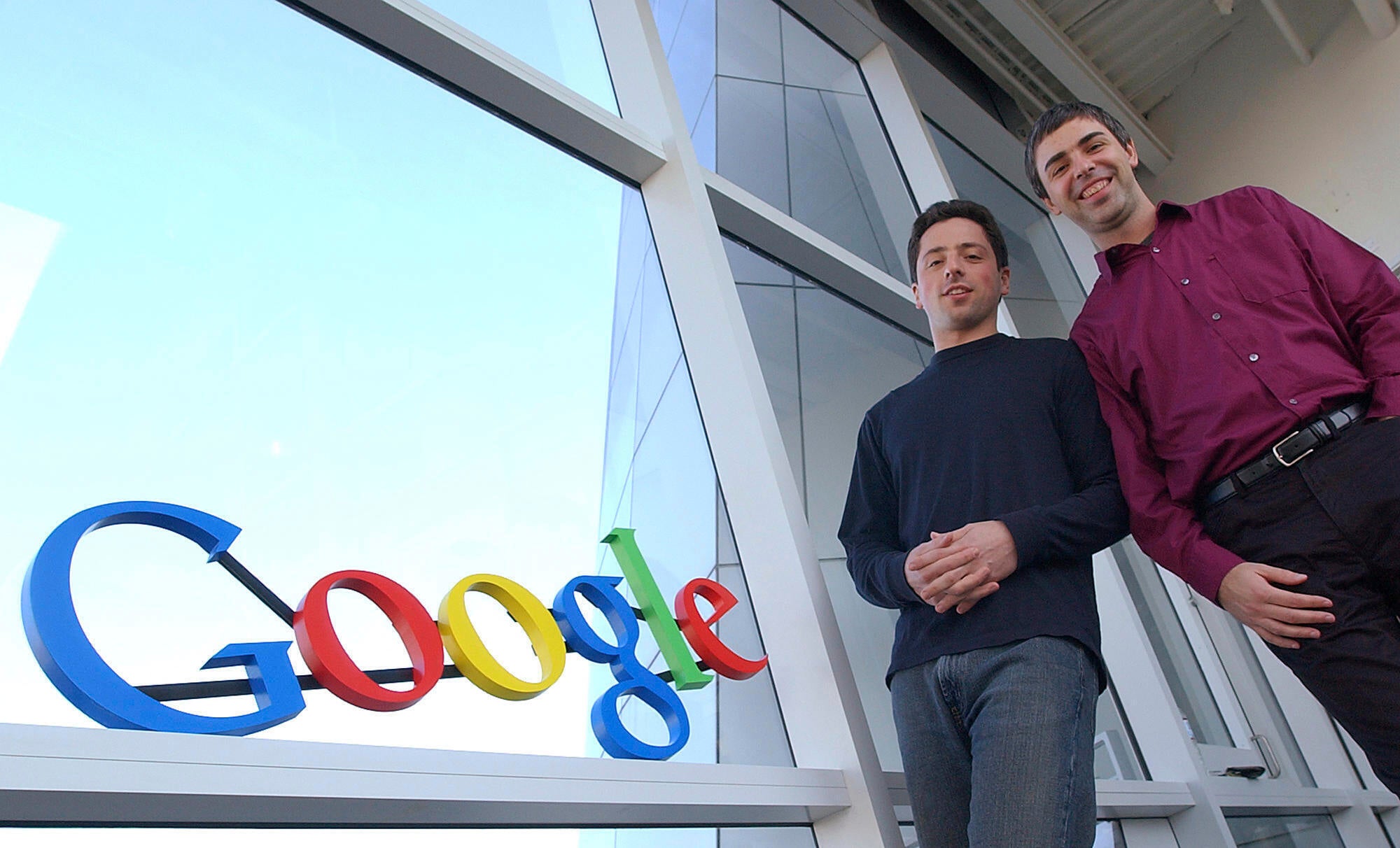 Google co-founders Sergey Brin, left, and Larry Page