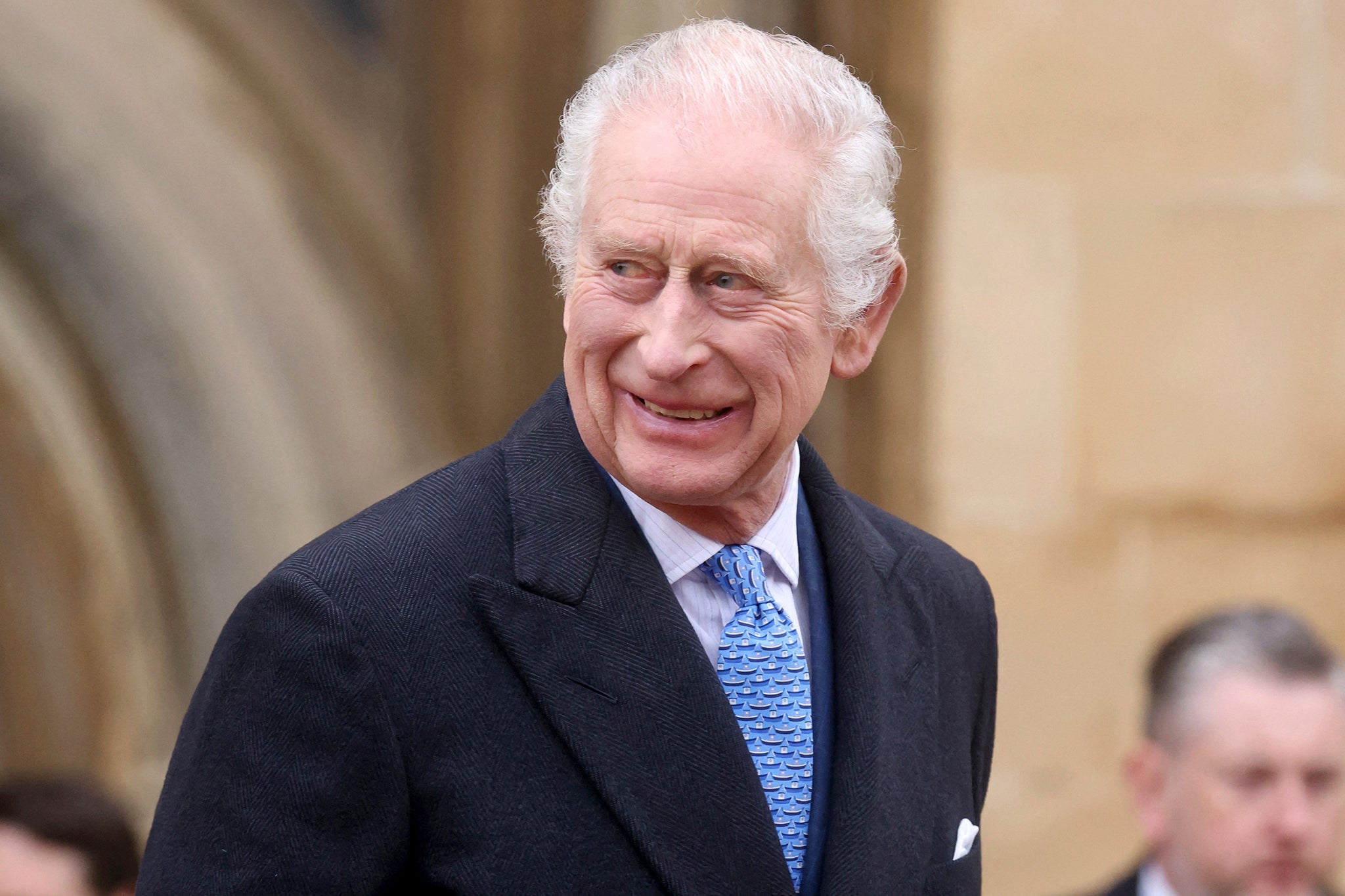 King Charles went on a surprise walkabout to greet members of the public after the church service on Easter Sunday