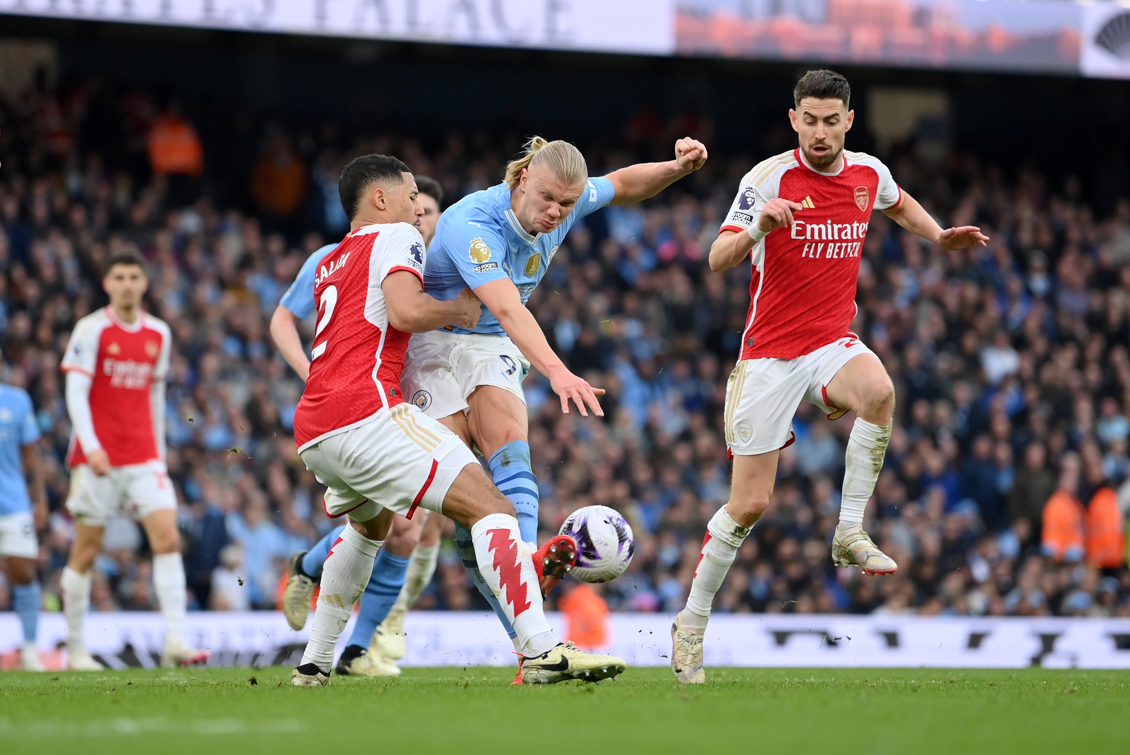 William Saliba was hugely effective in stopping Erling Haaland