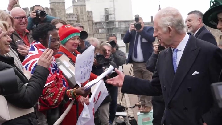 Charles mingled with the public at Easter in Windsor