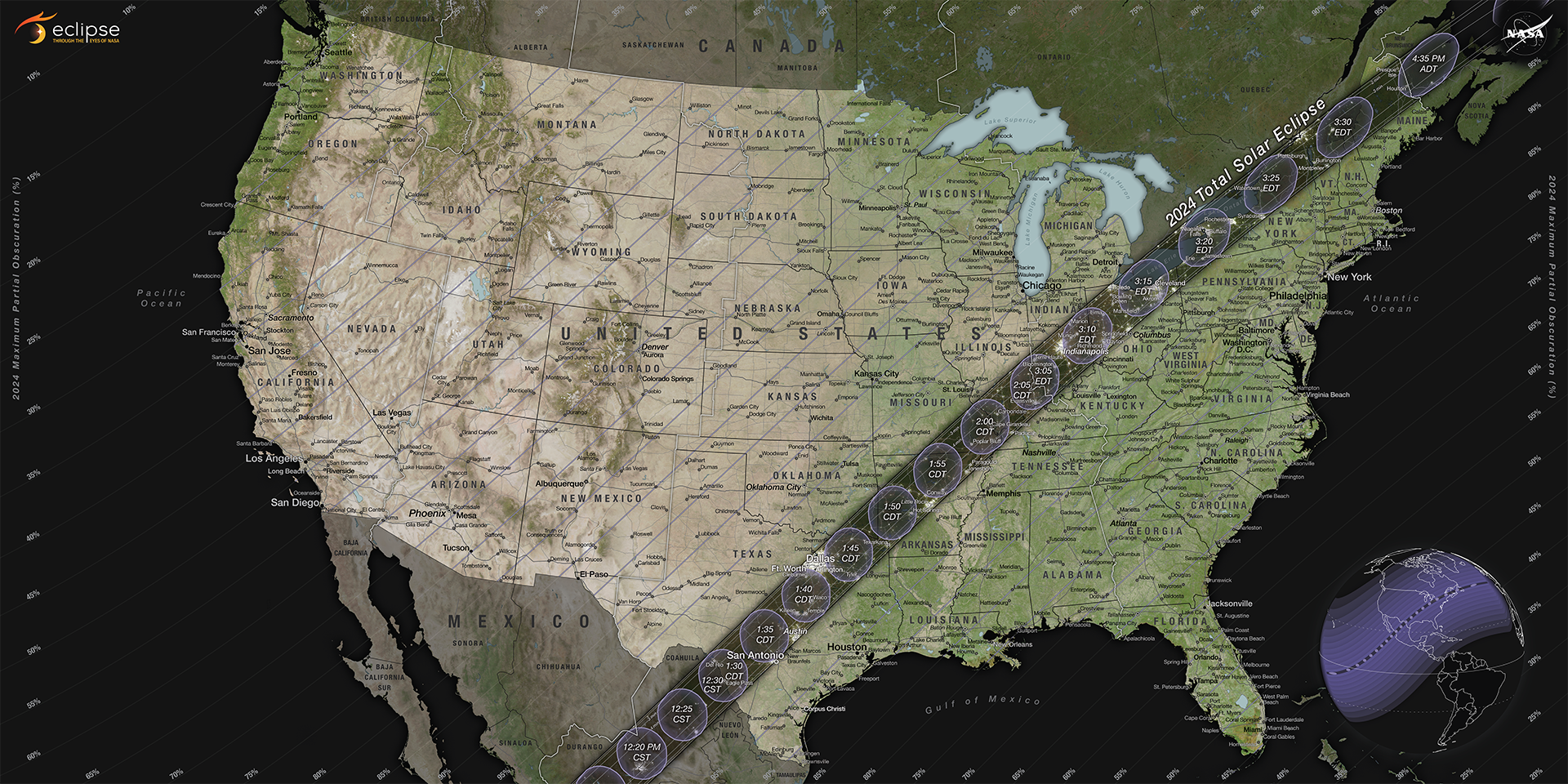 The 8 April 2024, solar eclipse will be visible in the entire contiguous United States, weather permitting