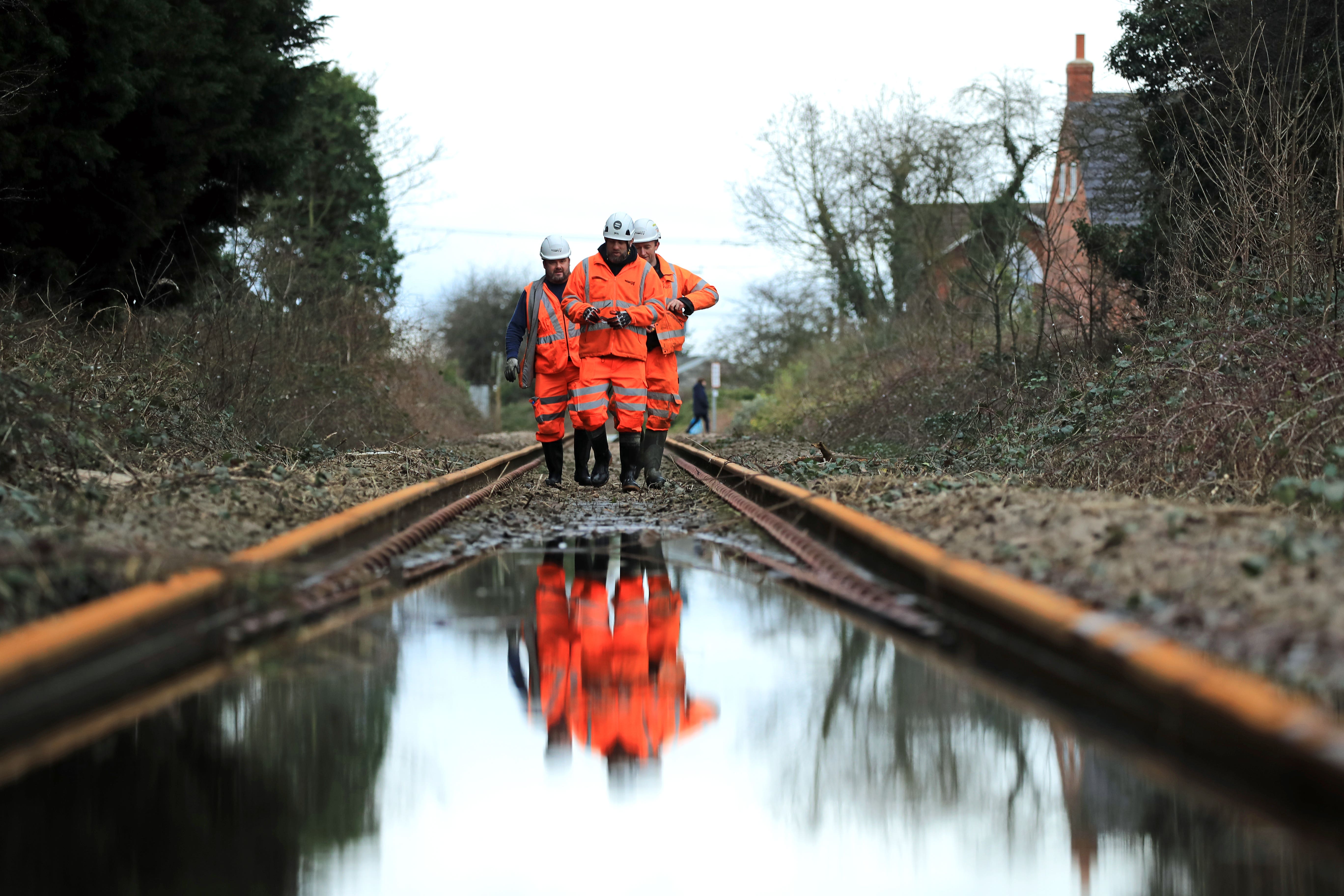 Network Rail has announced it is ramping up spending on protecting the railway from climate change and extreme weather (Danny Lawson/PA)