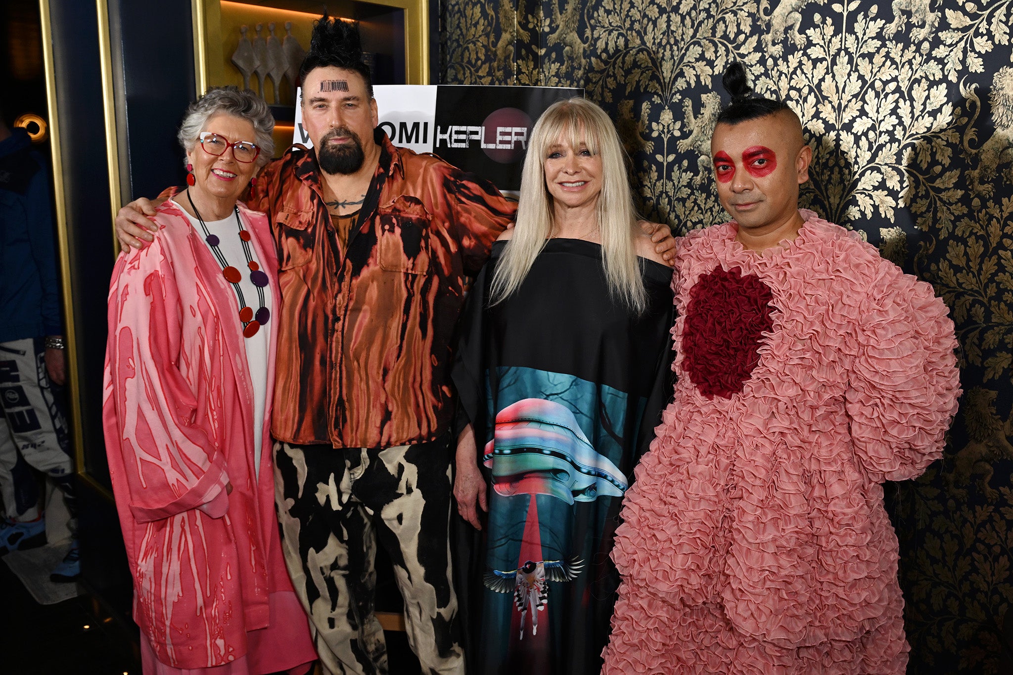 Dame Prue Leith with Vin, Jo Wood and Omi