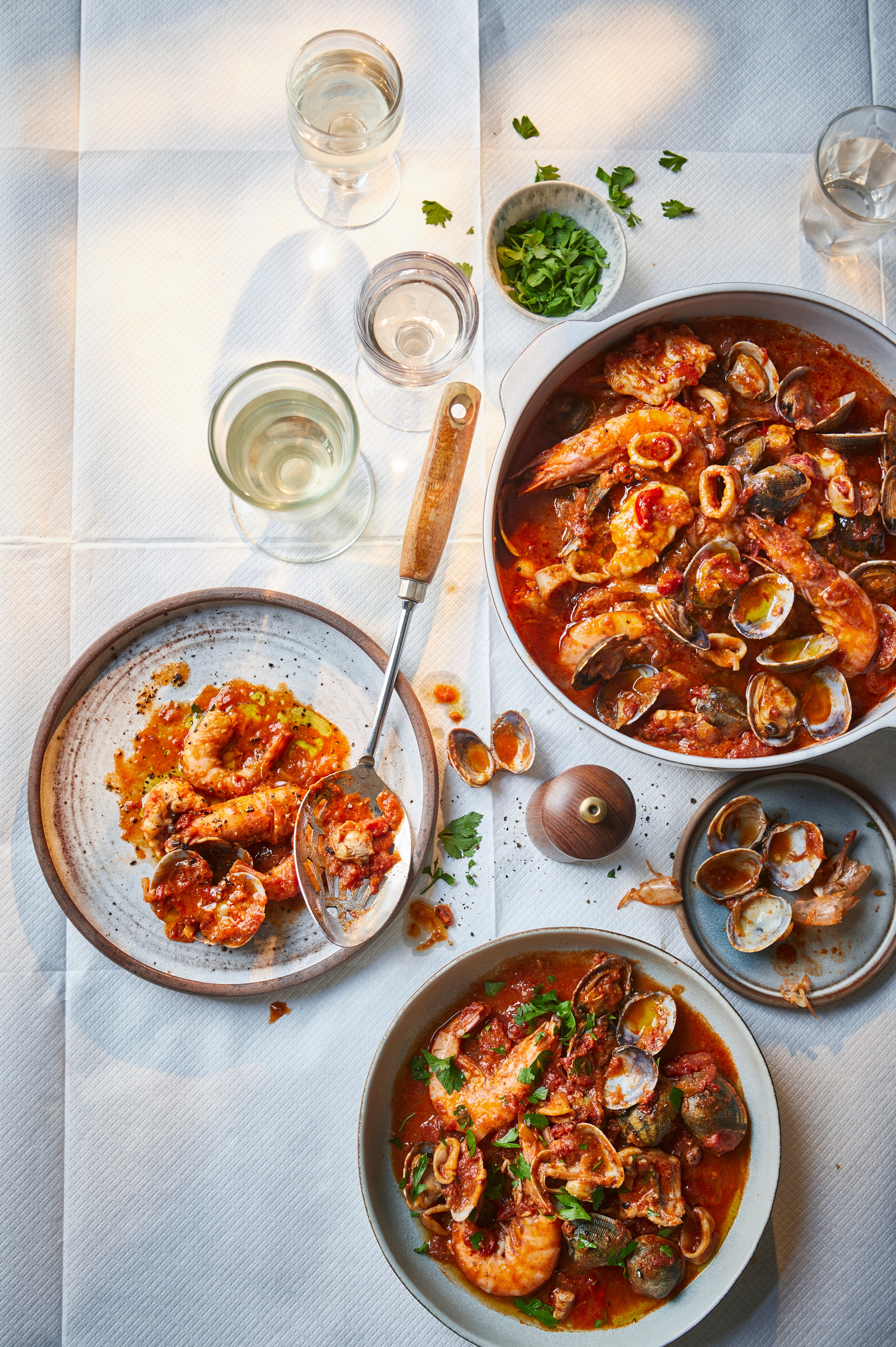 Seafood and nduja stwe from The Diabetes Weight-Loss Plan by Katie Caldesi