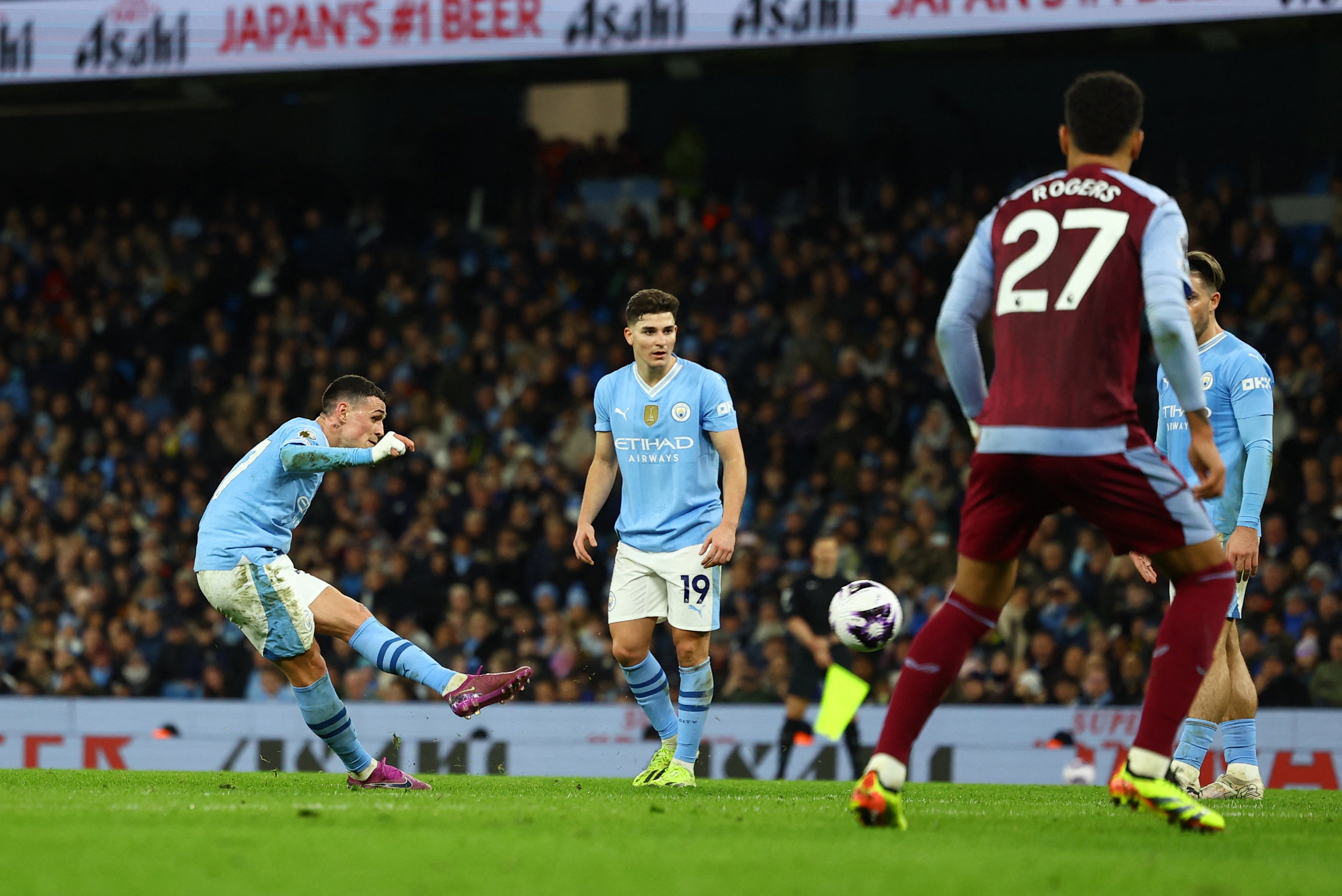 Foden’s first goal, and City’s second, came from a free kick