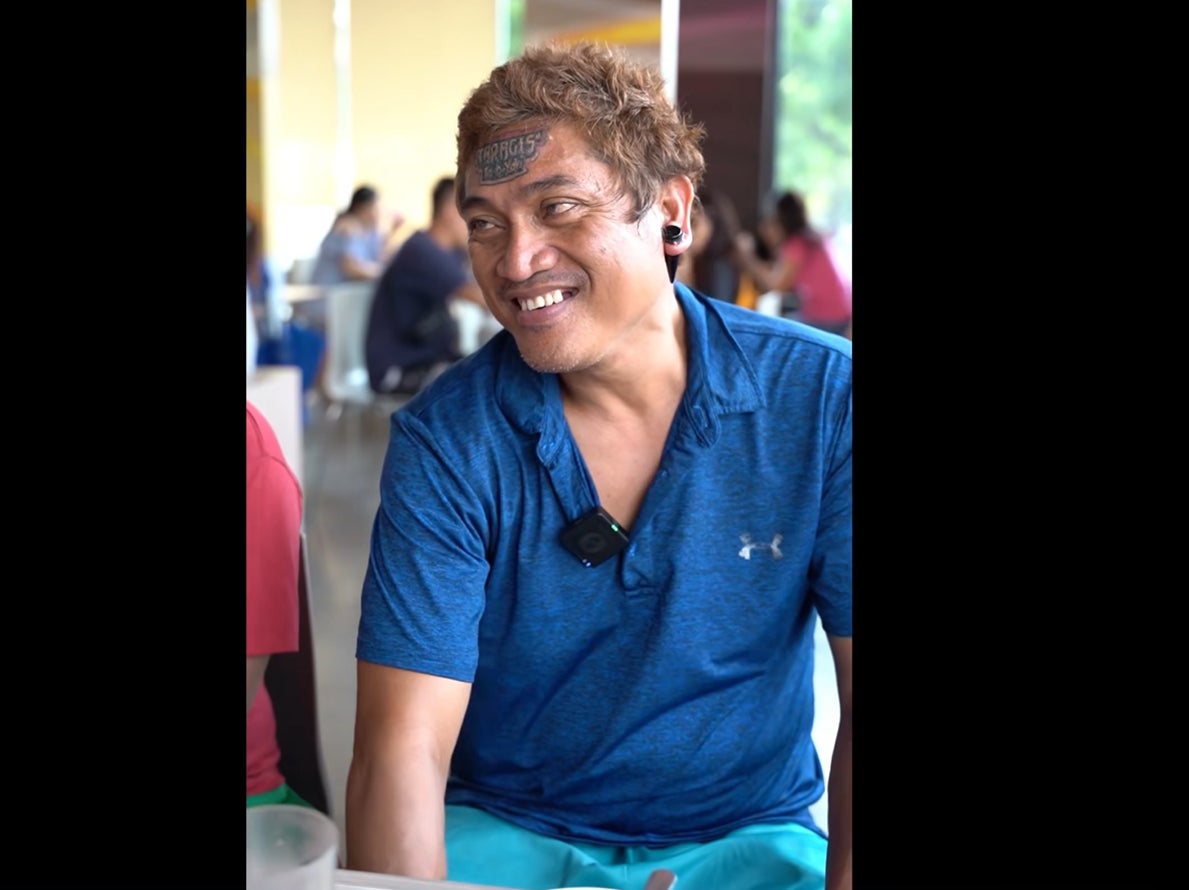 Ramil Albano sports the tattoo he was fooled into getting on 1 April