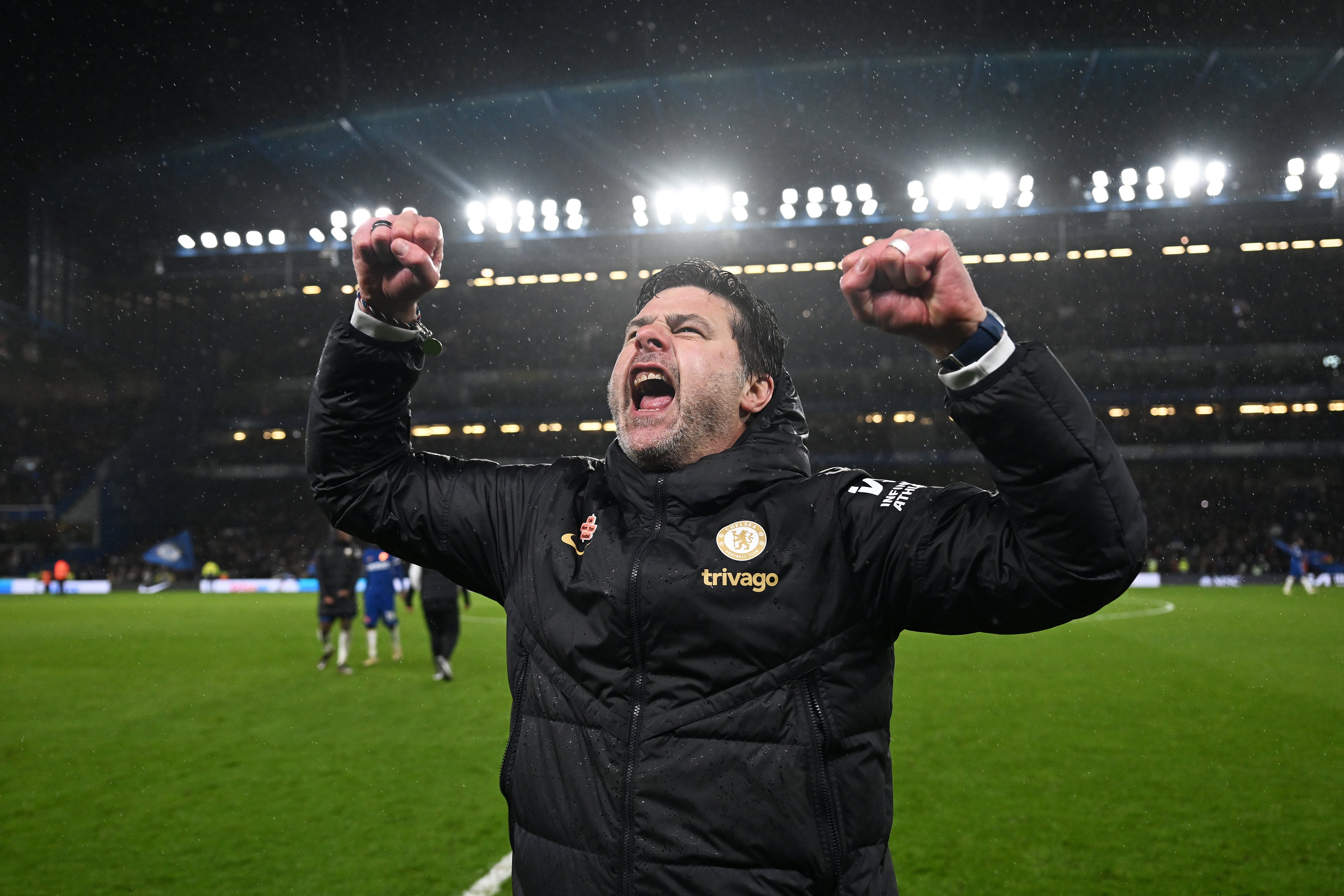 Pochettino celebrates after the win