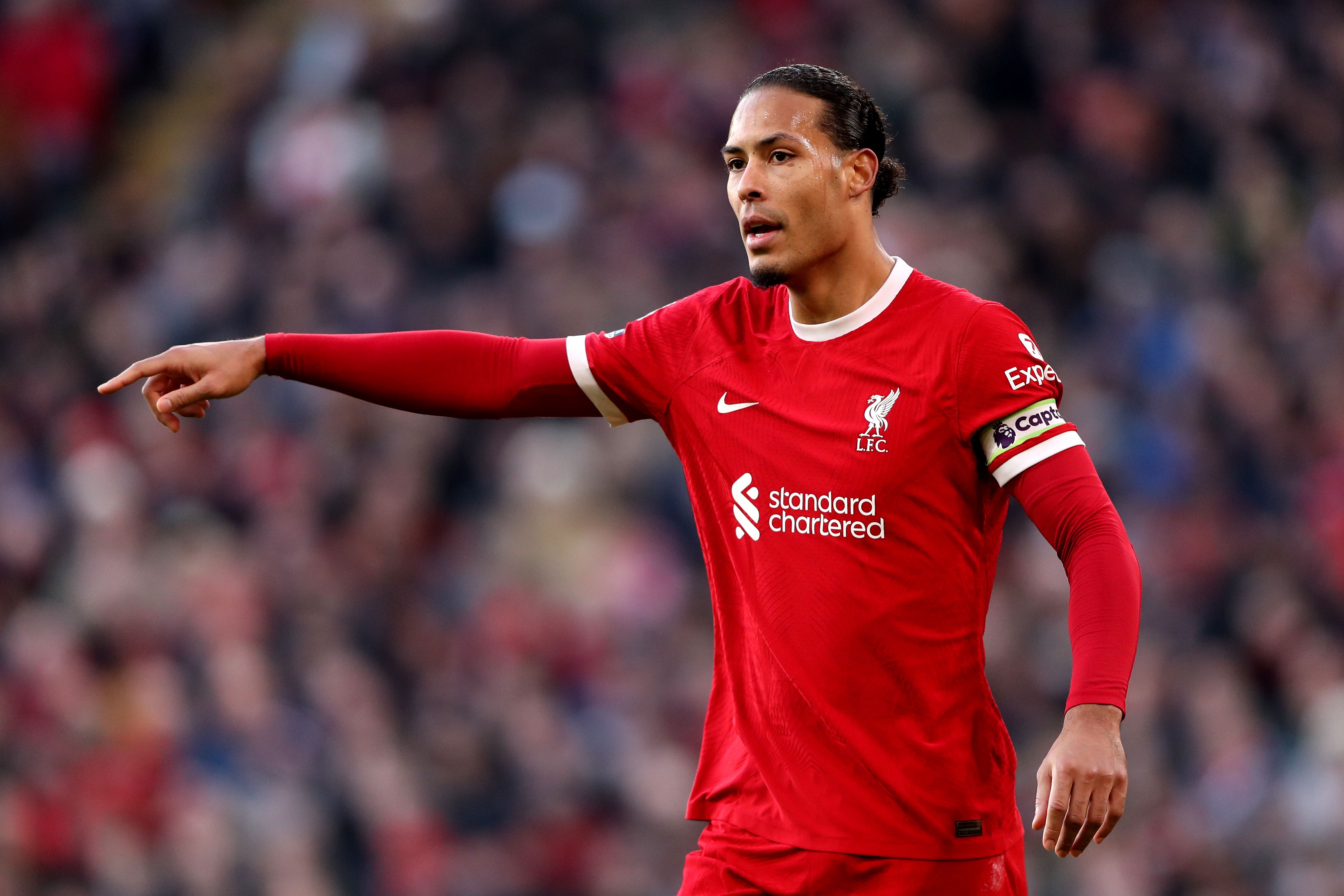 Liverpool’s Virgil van Dijk has encouraged the squad to remain calm under pressure (Tim Markland/PA)