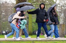 Storm Kathleen - live: Met Office warns furious 70mph winds to hit coast while rest of UK basks in 22C heat