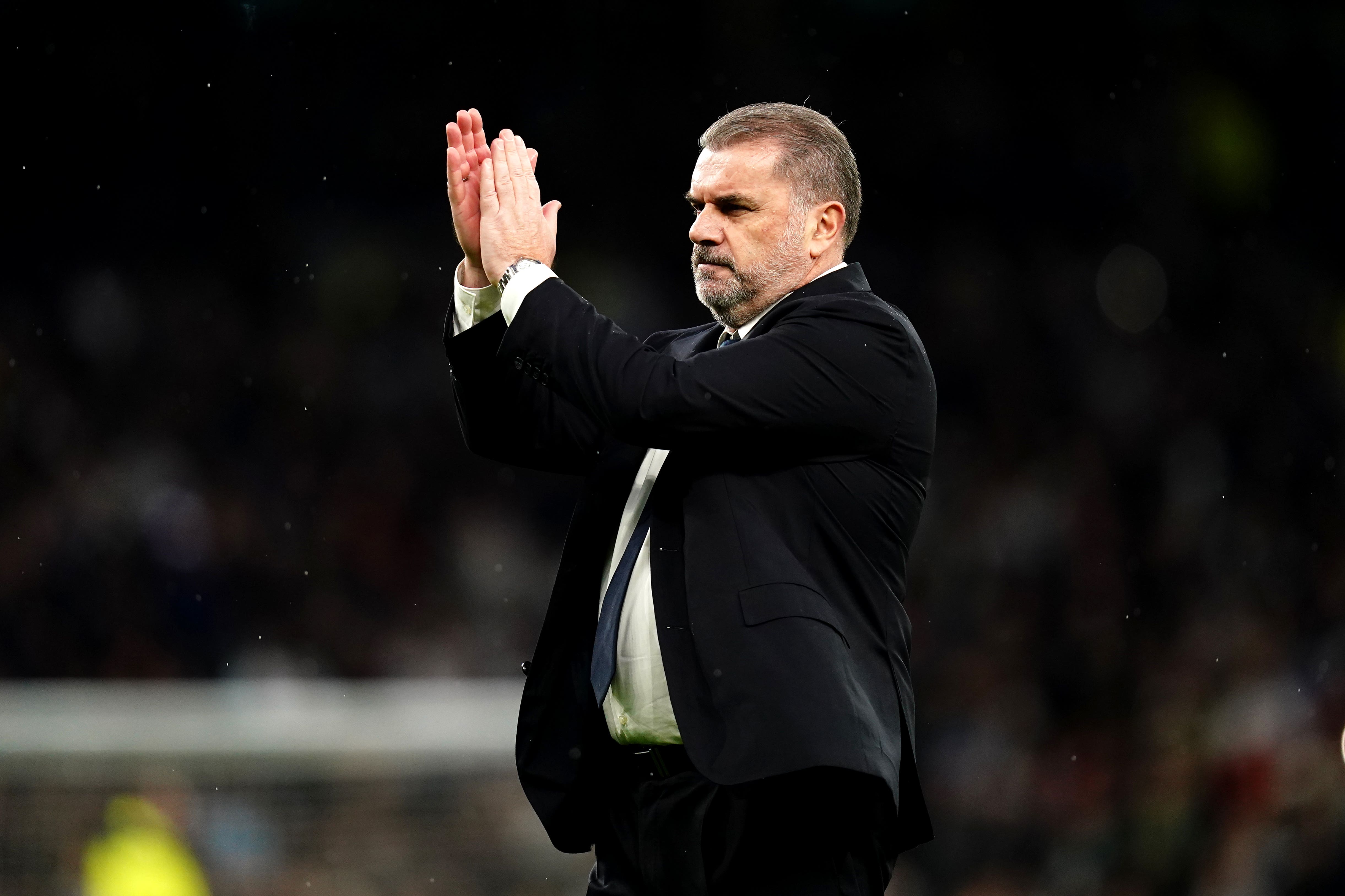 Ange Postecoglou’s Tottenham host Nottingham Forest on Sunday (John Walton/PA)