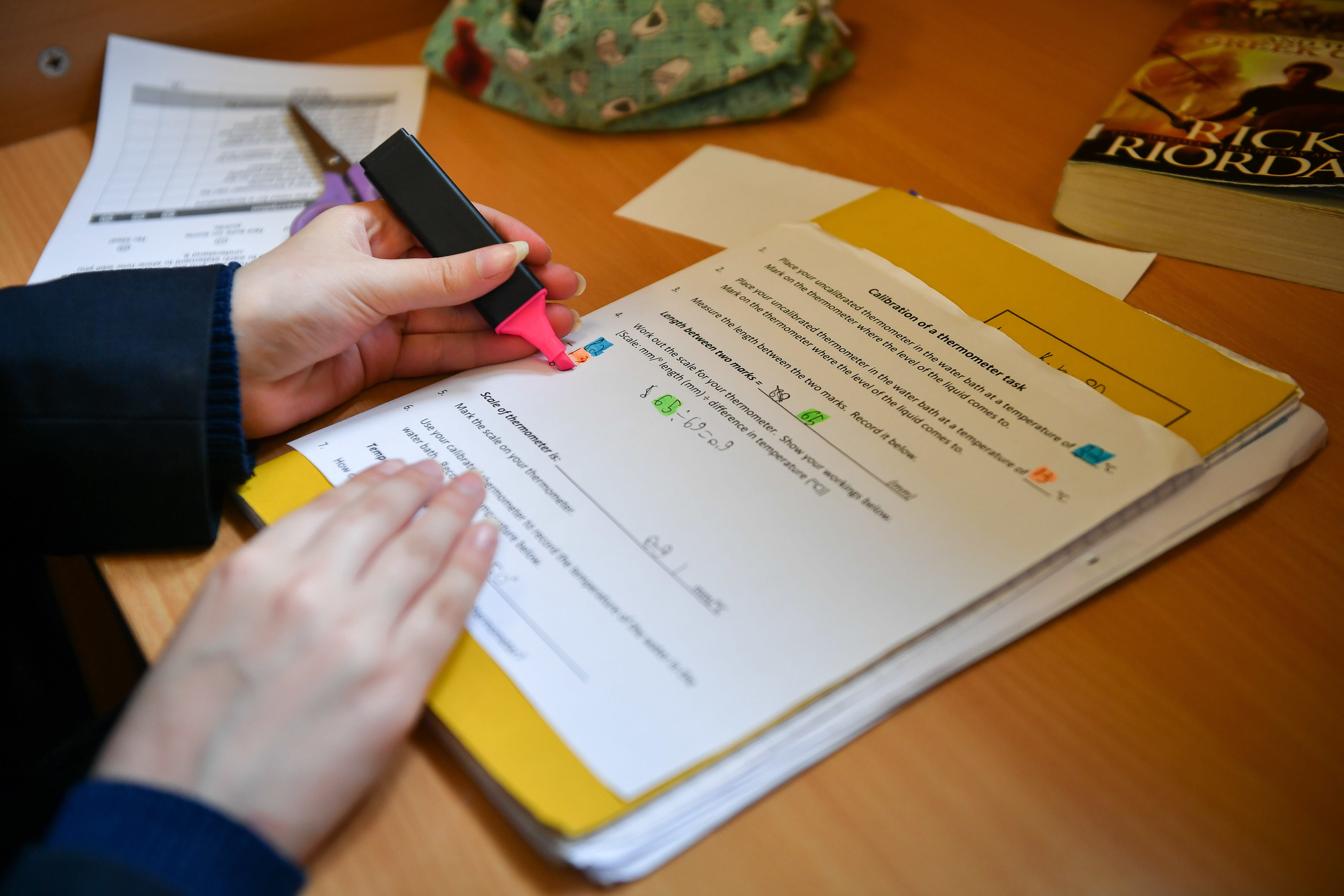 A school pupil working in class. (Ben Birchall/PA)