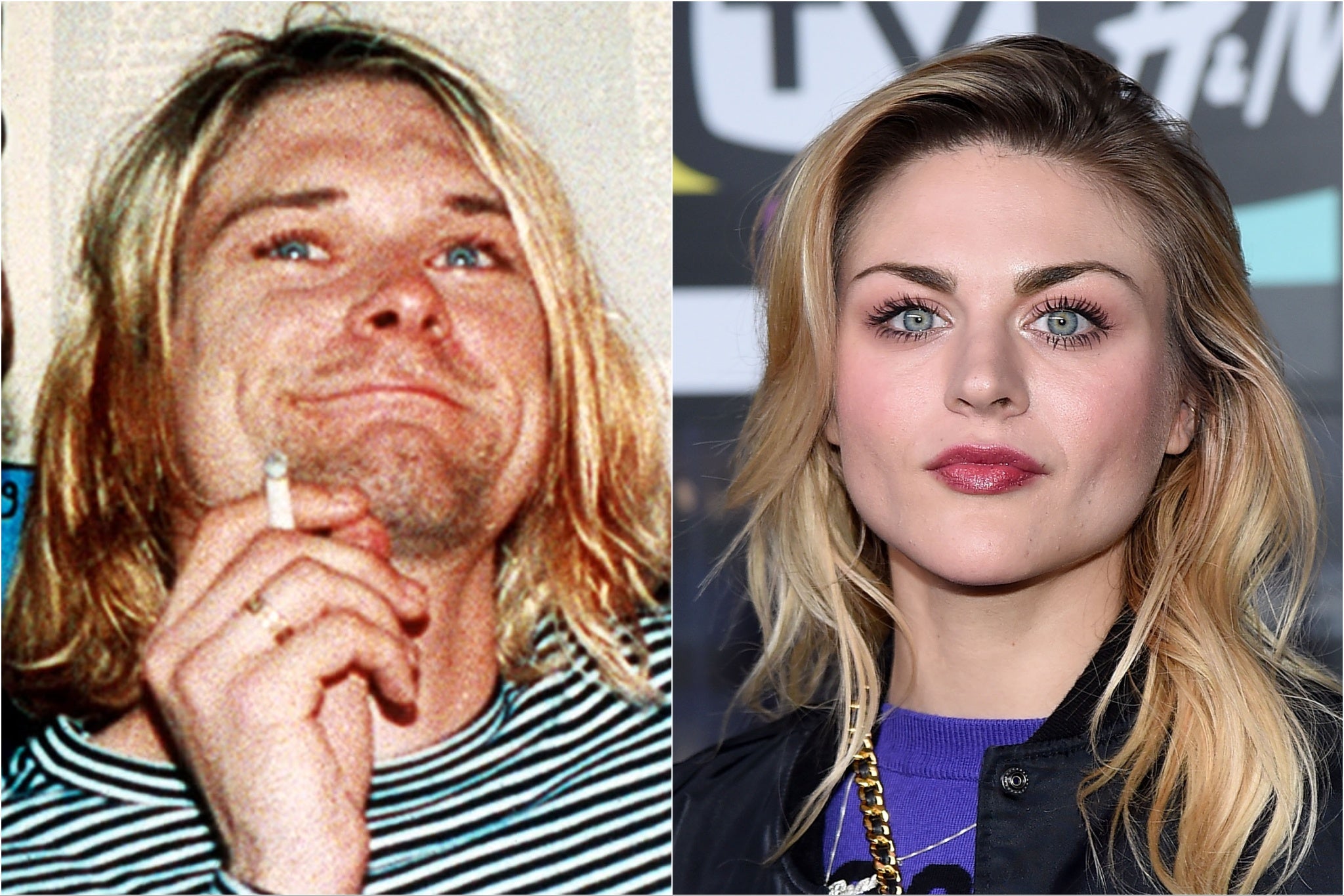 Kurt Cobain (left) and Frances Bean Cobain