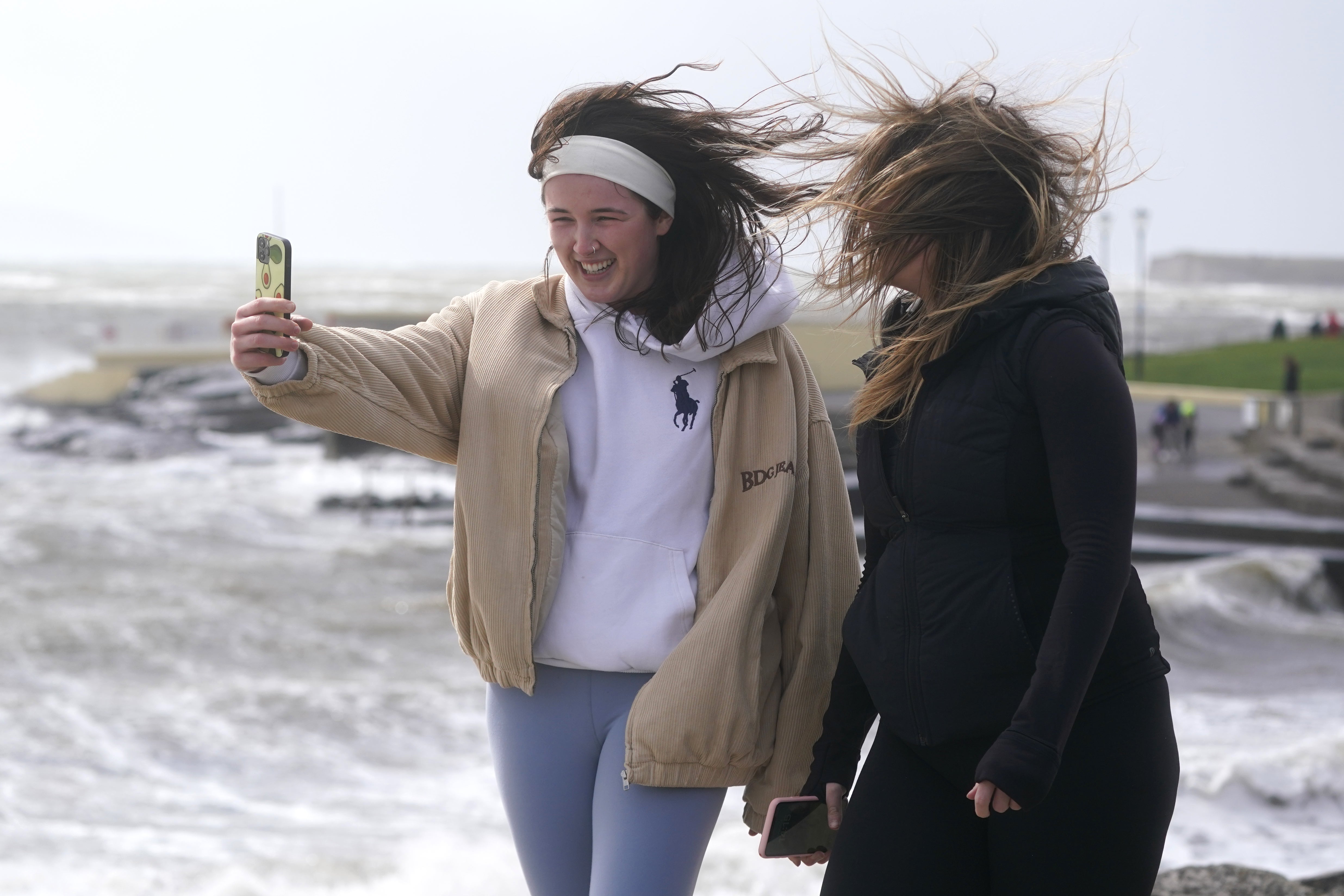 Despite the conditions, some managed to take selfies