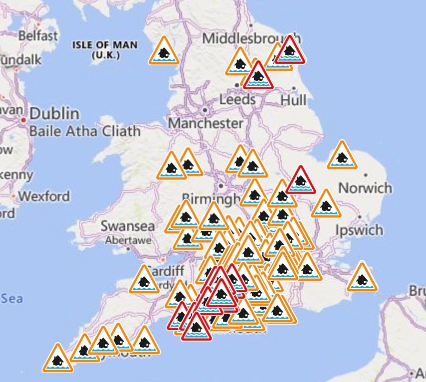 Flood warnings and alerts in place across the country