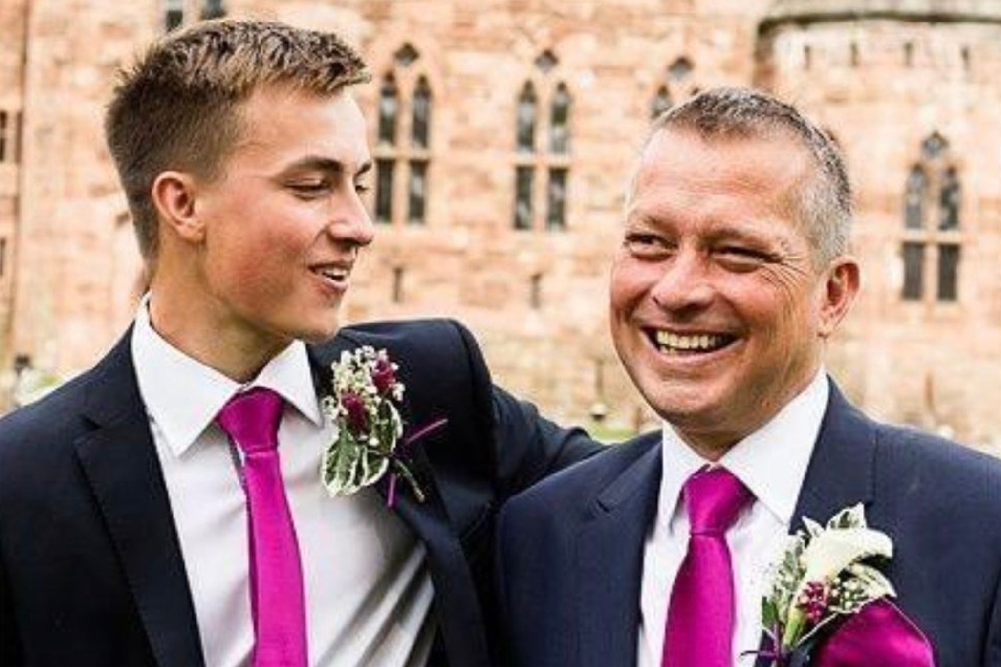 Josh Menkens (left), with father Troy Menkens