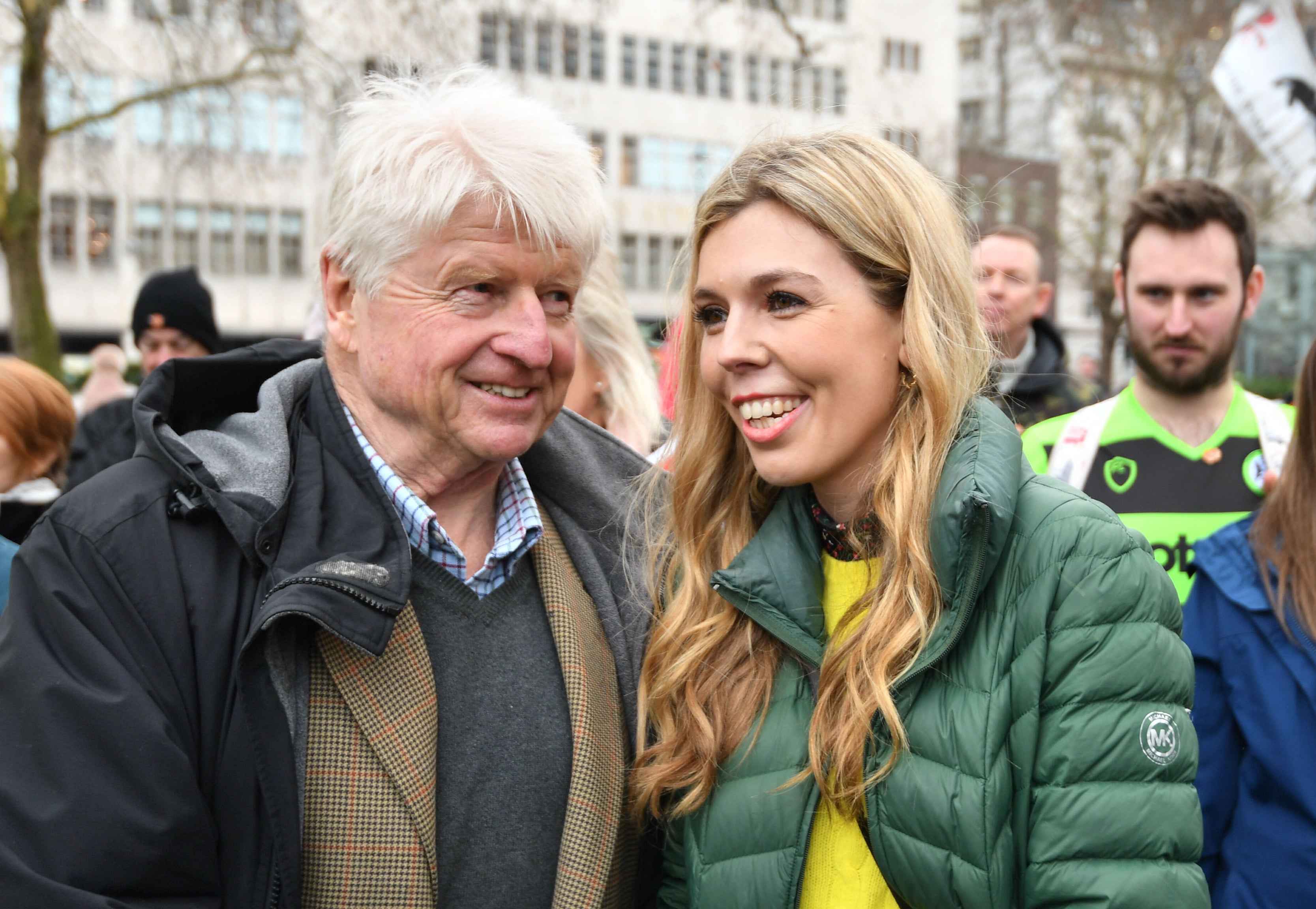 Stanley Johnson with Carrie Symonds, Boris Johnson’s wife