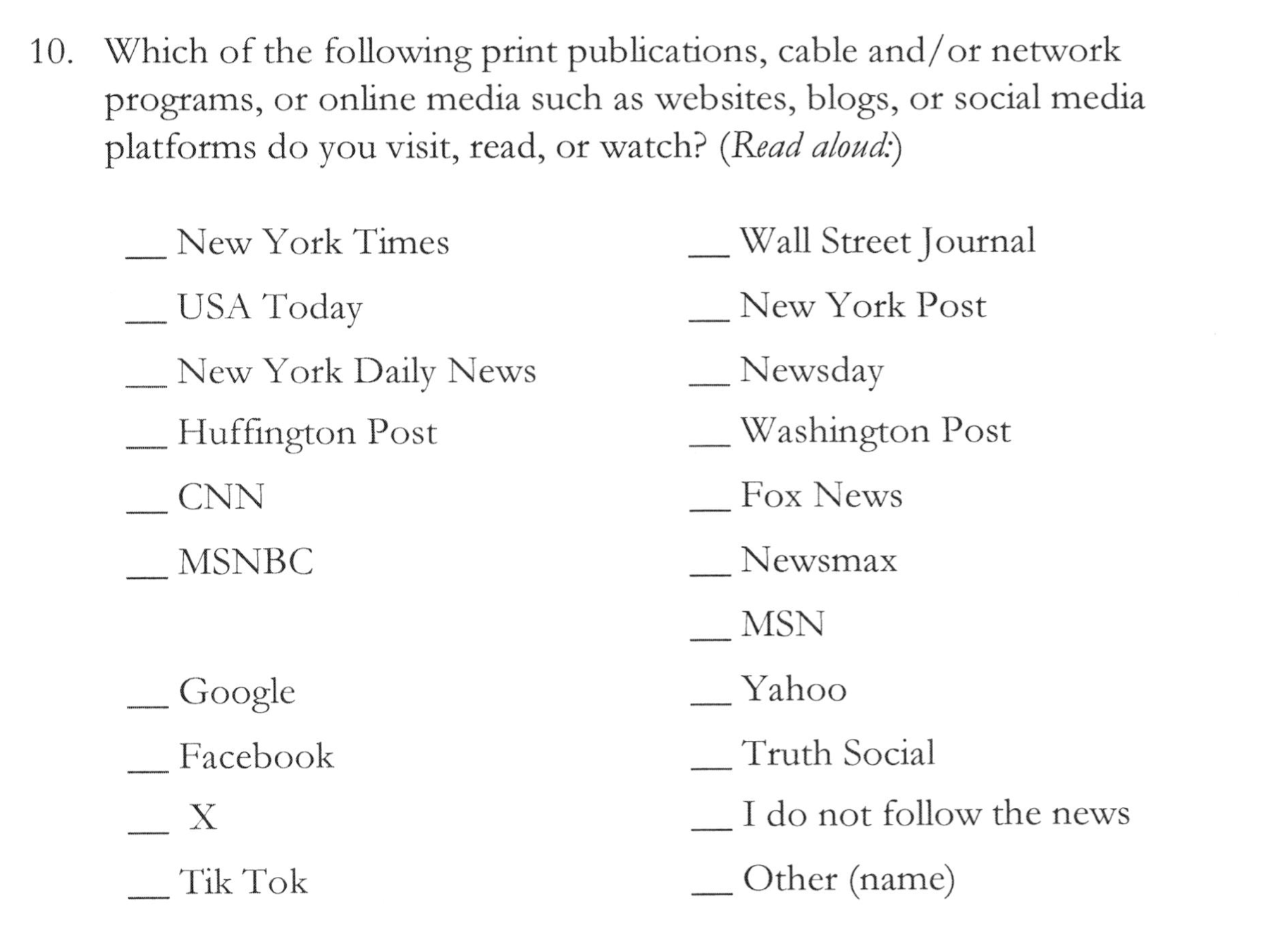 A 42-question jury survey will ask potential jurors in Donald Trump’s hush money case about their media diets.