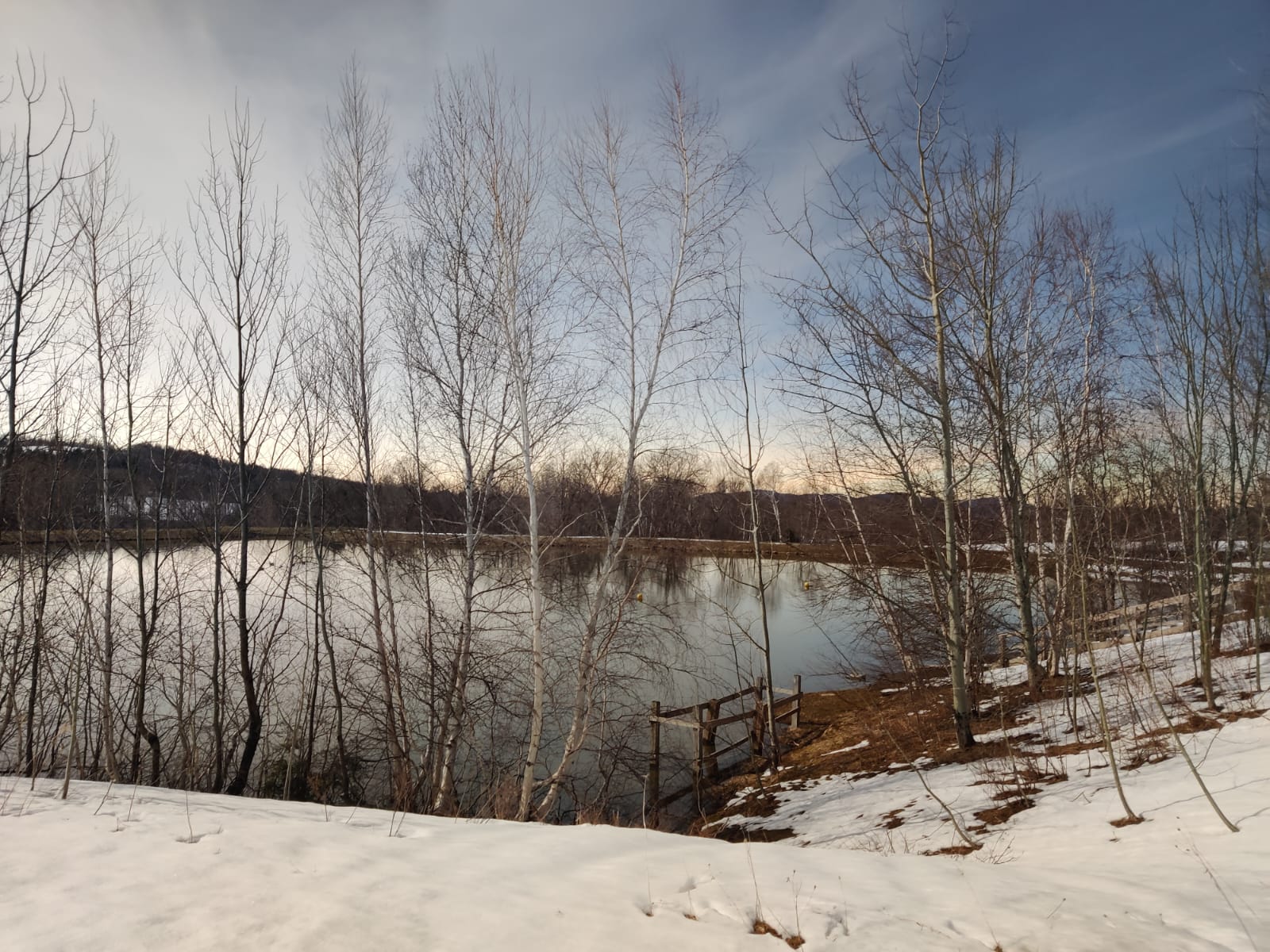 A lake in Vermont during the partial eclipse