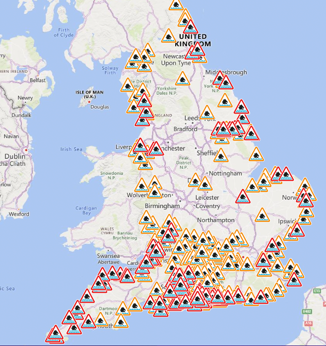 England flood warnings