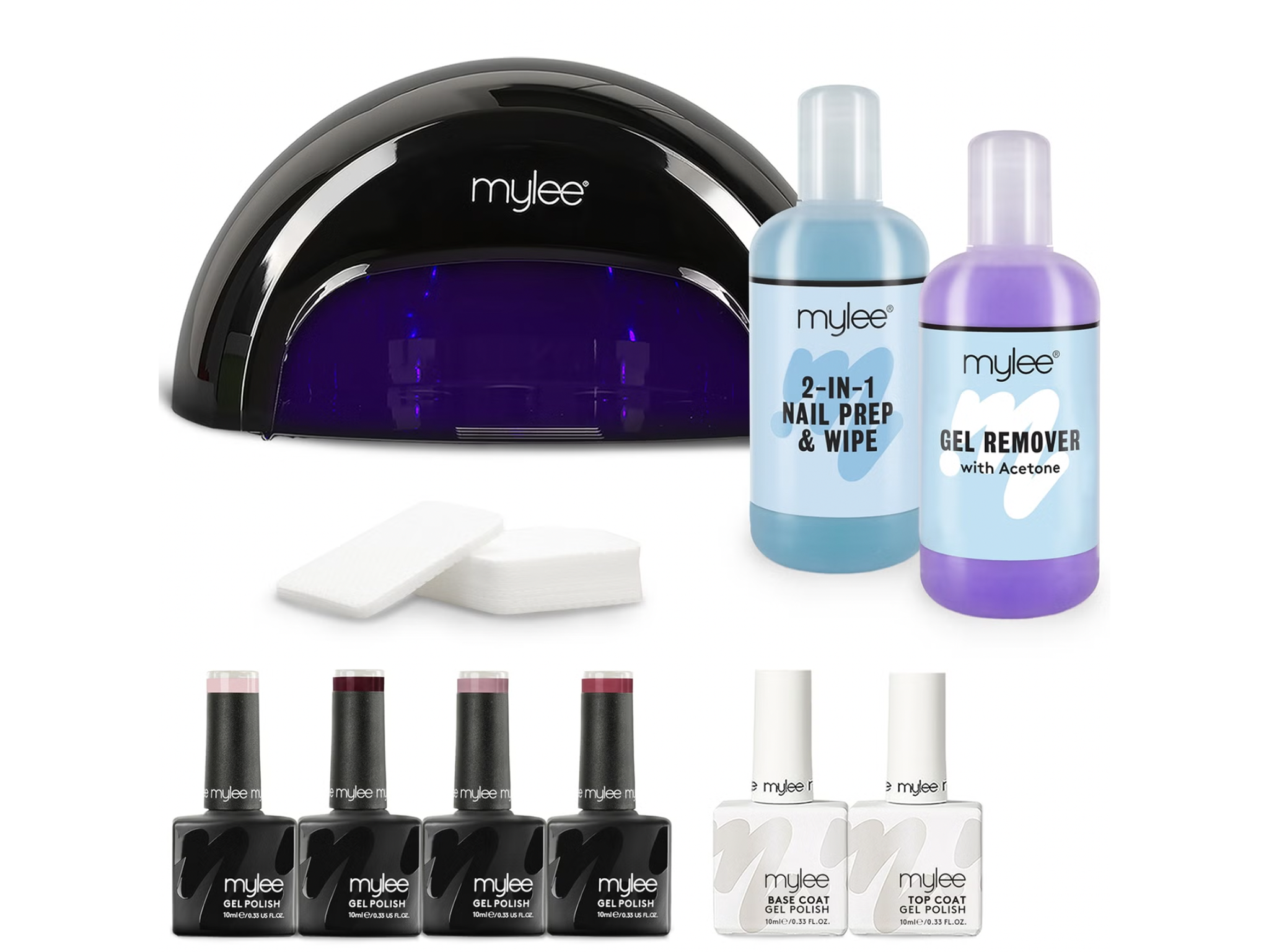 Best gel nail kits Mylee black convex curing lamp kit with gel nail polish essentials set Indybest