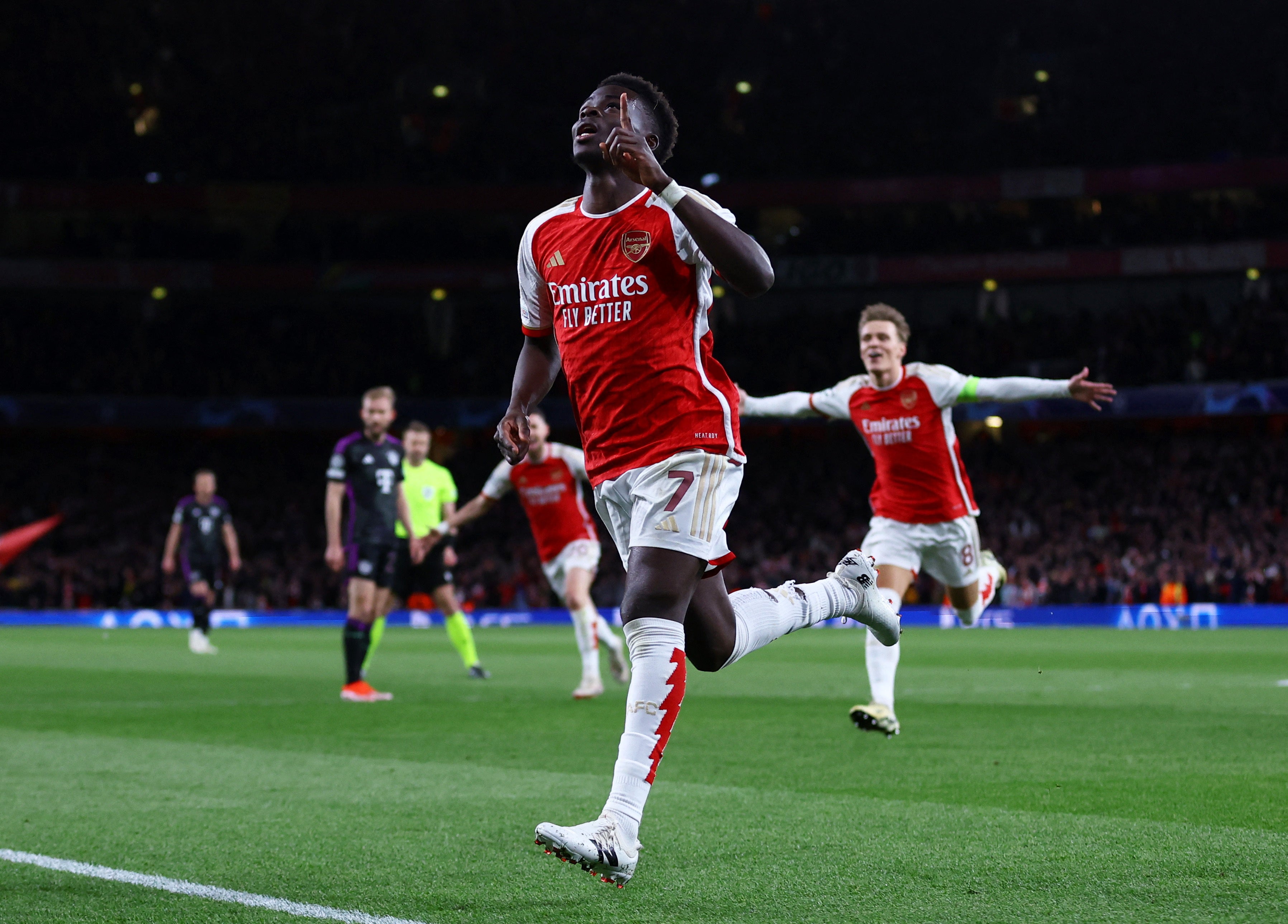 Saka fired the Gunners ahead in what was the perfect start for Arsenal