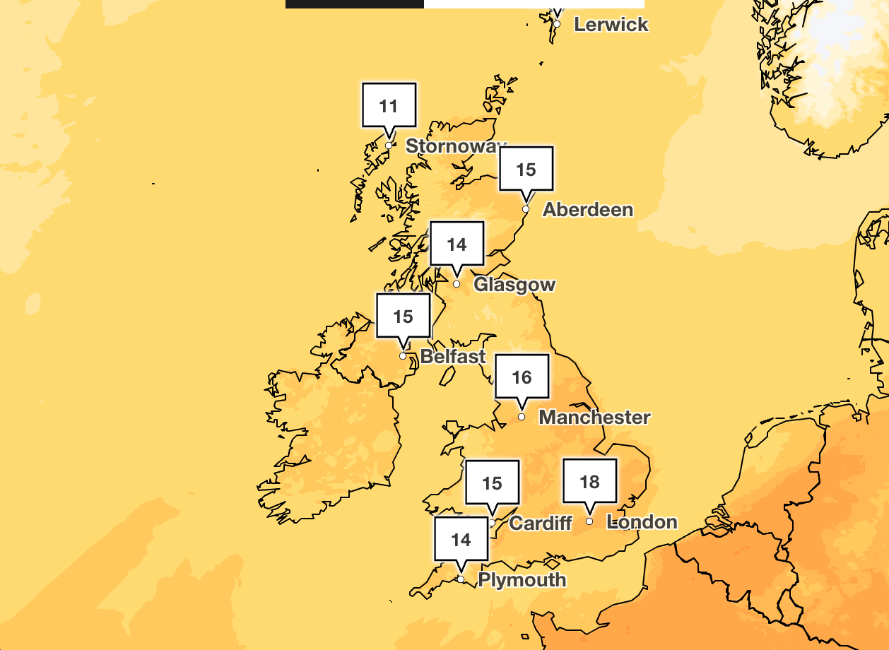 The warmer Atlantic air will stay throughout Thursday and Friday and into the start of the weekend