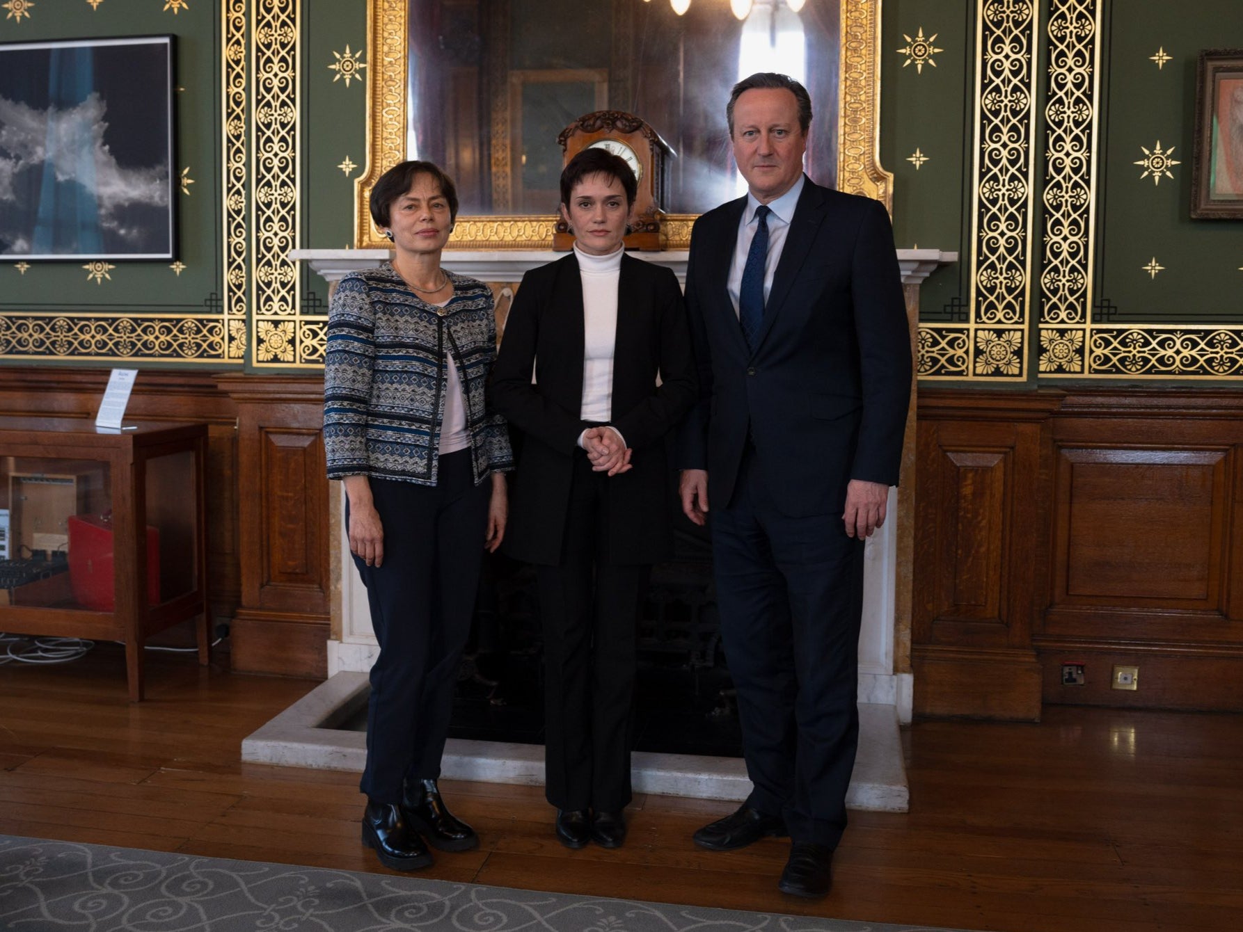 Evgenia Kara-Murza, centre, with David Cameron during a meeting at the start of March