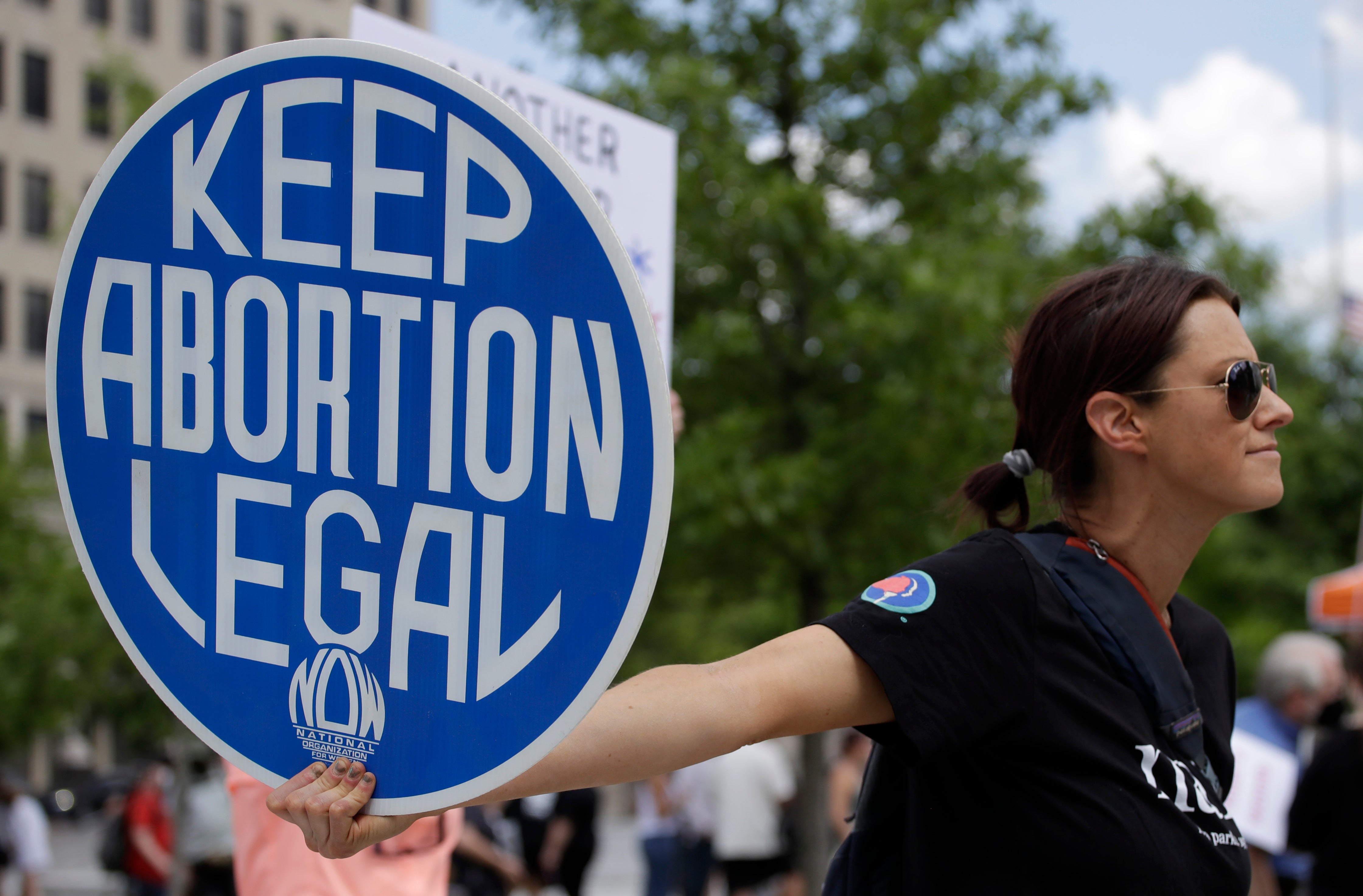 An abortion-rights demonstrator in Chattanooga, Tennessee, May 2022