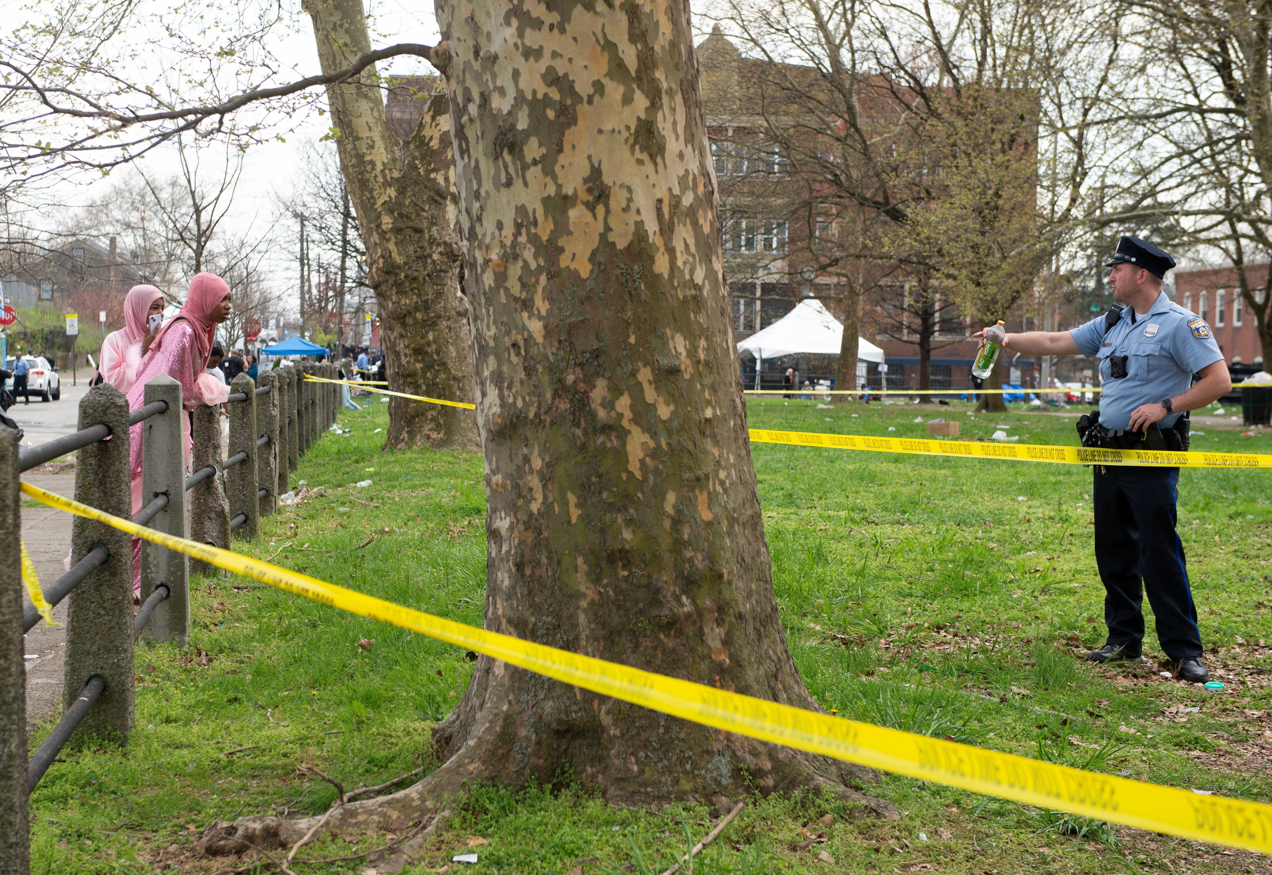 Emergency personnel respond to the scene of a shooting in Philadelphia