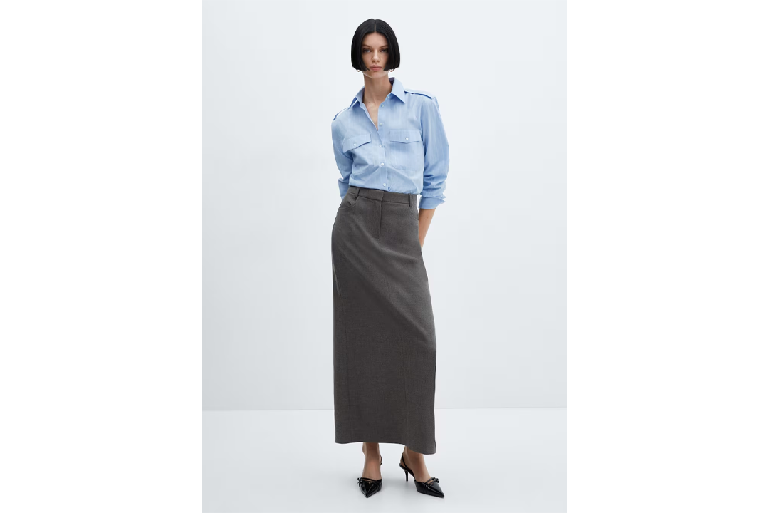 mango slit long skirt