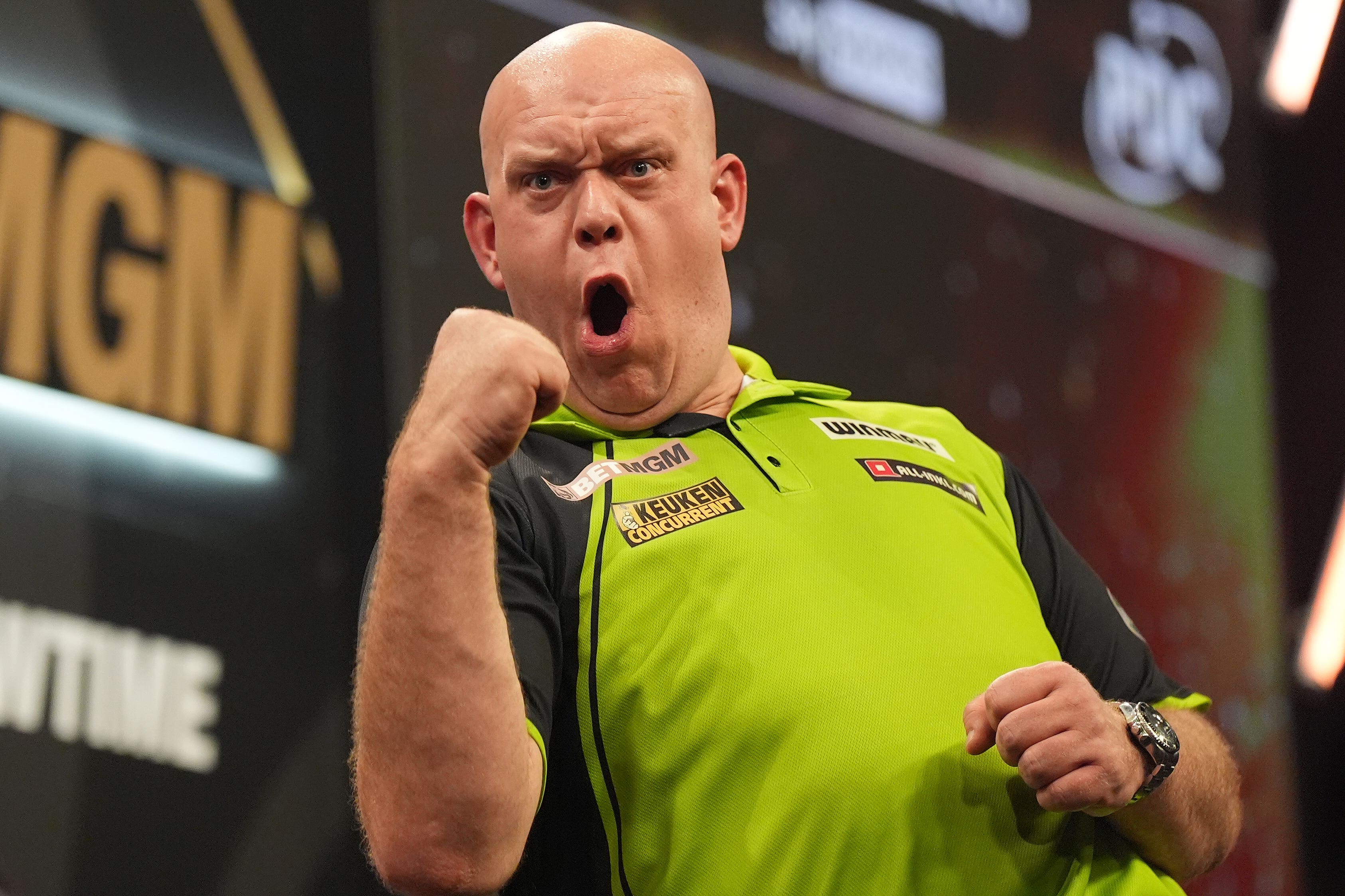 Michael Van Gerwen dug deep to win the final on night eleven at the Utilita Arena in Birmingham (Jacob King/PA)