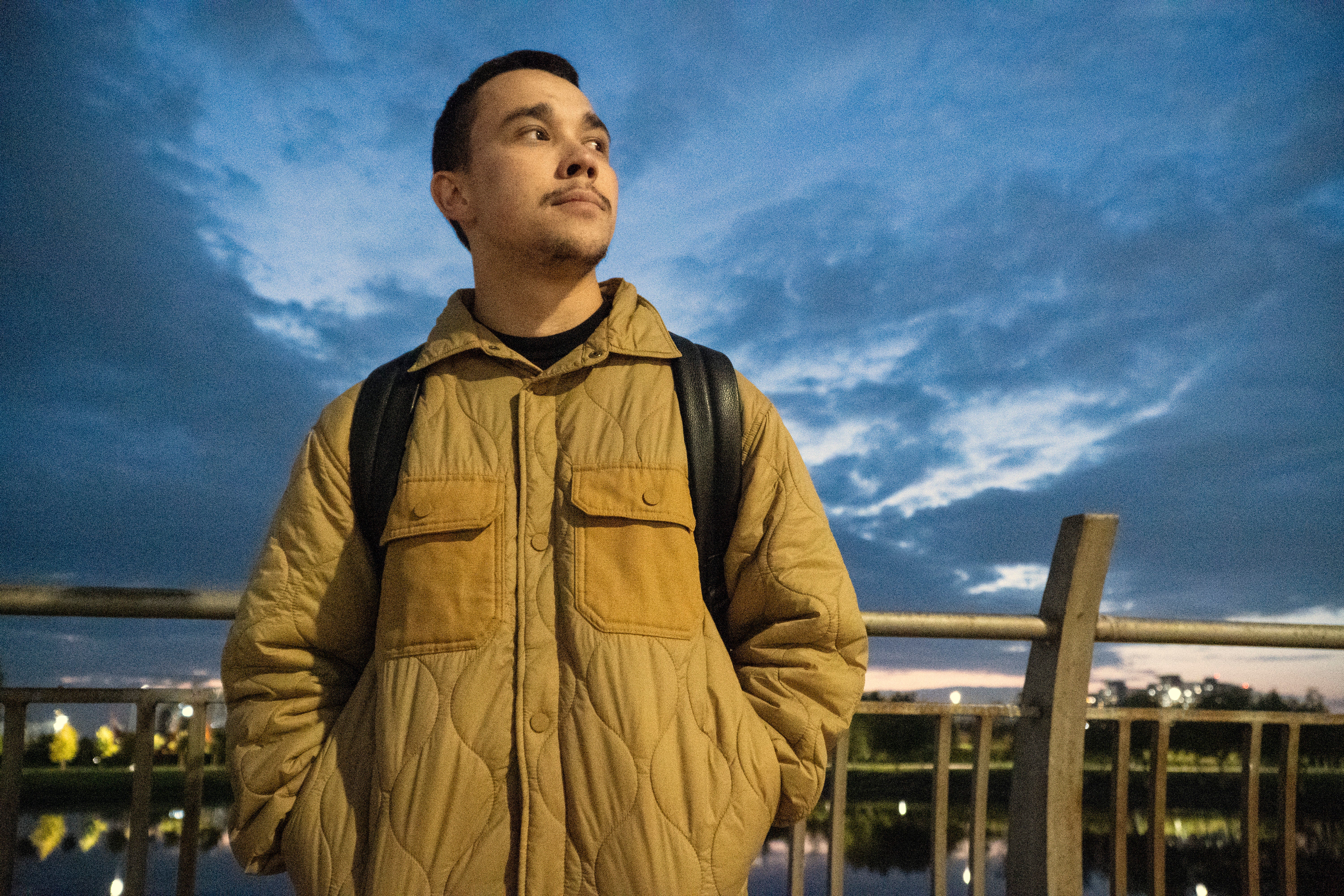 Farhad Ziganshin, a Russian officer who deserted in 2022, takes a walk after work in Astana, Kazakhsta