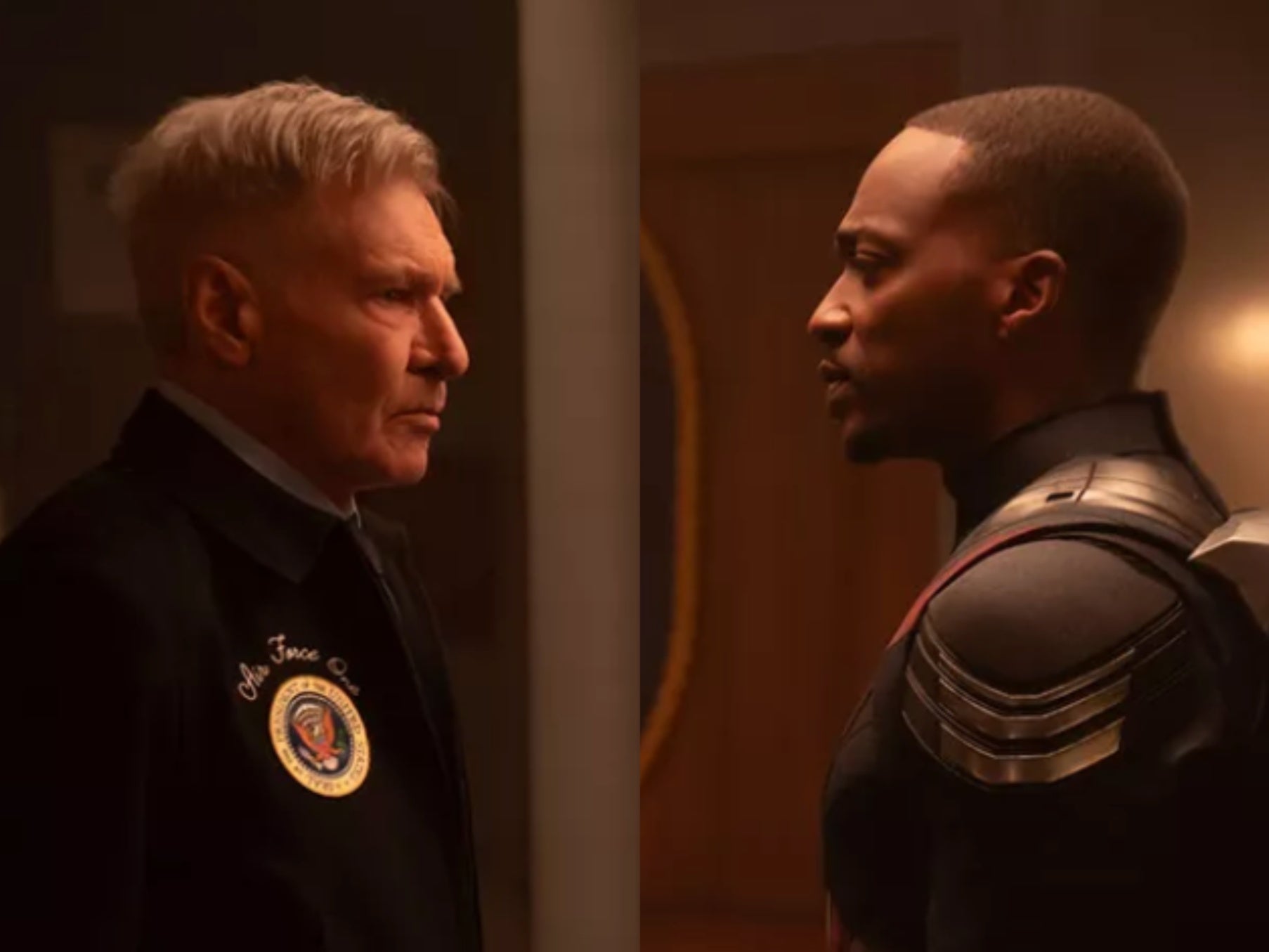 Captain America: Brave New World, which also stars Harrison Ford (left), is scheduled to be released on February 14 in the U.S.