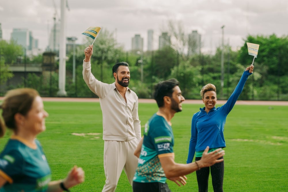 Rylan and Dame Kelly Holmes have been announced as Team Samaritans cheerleaders for the 2024 TCS London Marathon (Samaritans/Chris O’Donovan/PA)