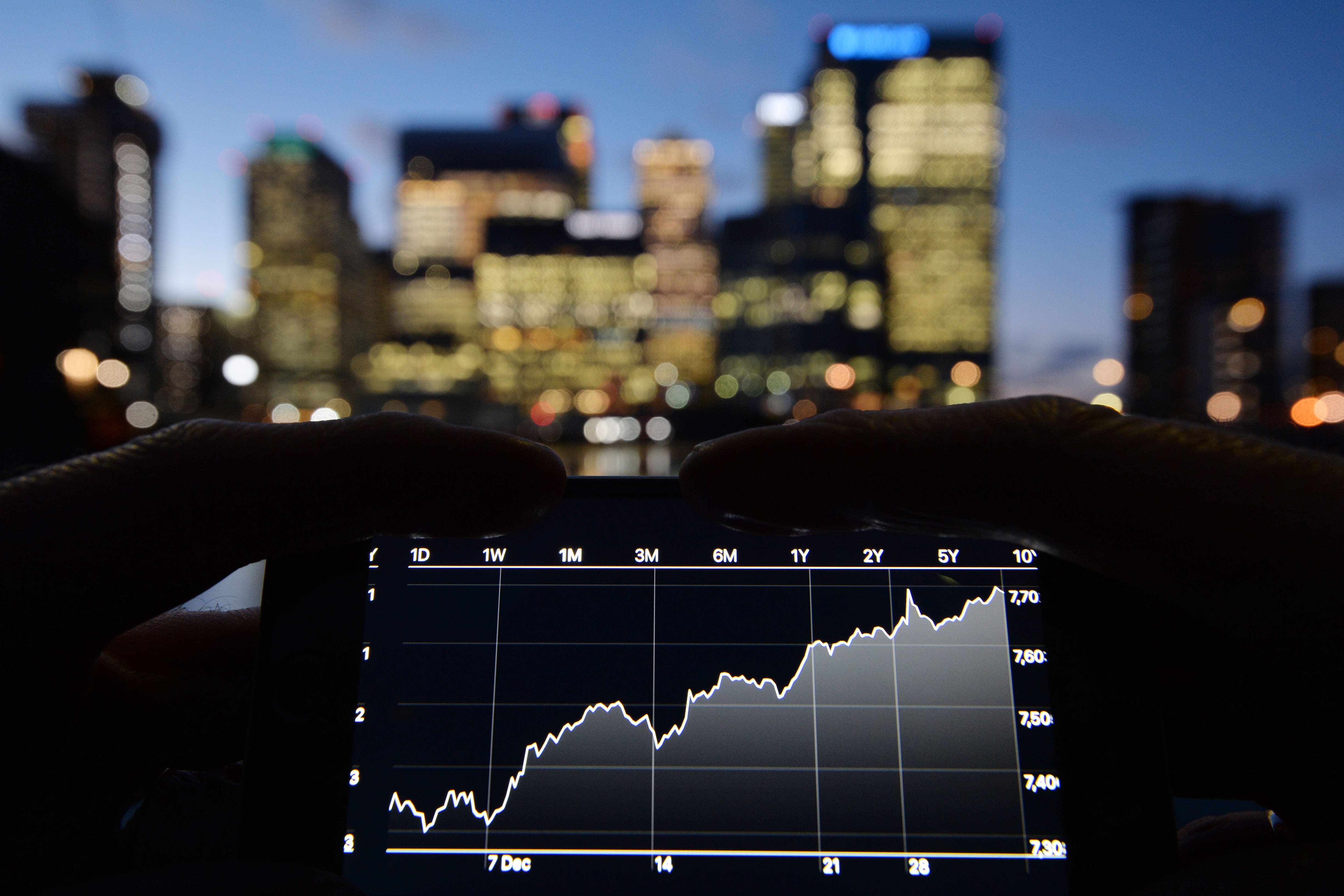 The UK’s FTSE 100 came within touching distance of an all-time high on Friday (John Stillwell/PA)